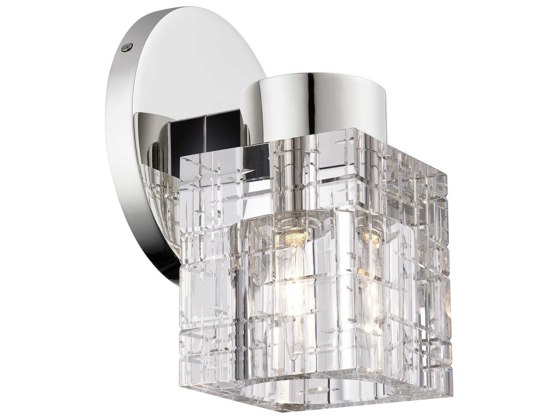 Livex Lighting Rotterdam 1-Light Polished Nickel Crystal Wall Sconce
