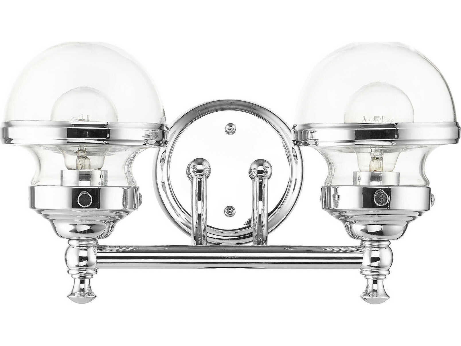 Livex Lighting Oldwick 2-Light Polished Chrome Glass Vanity Light