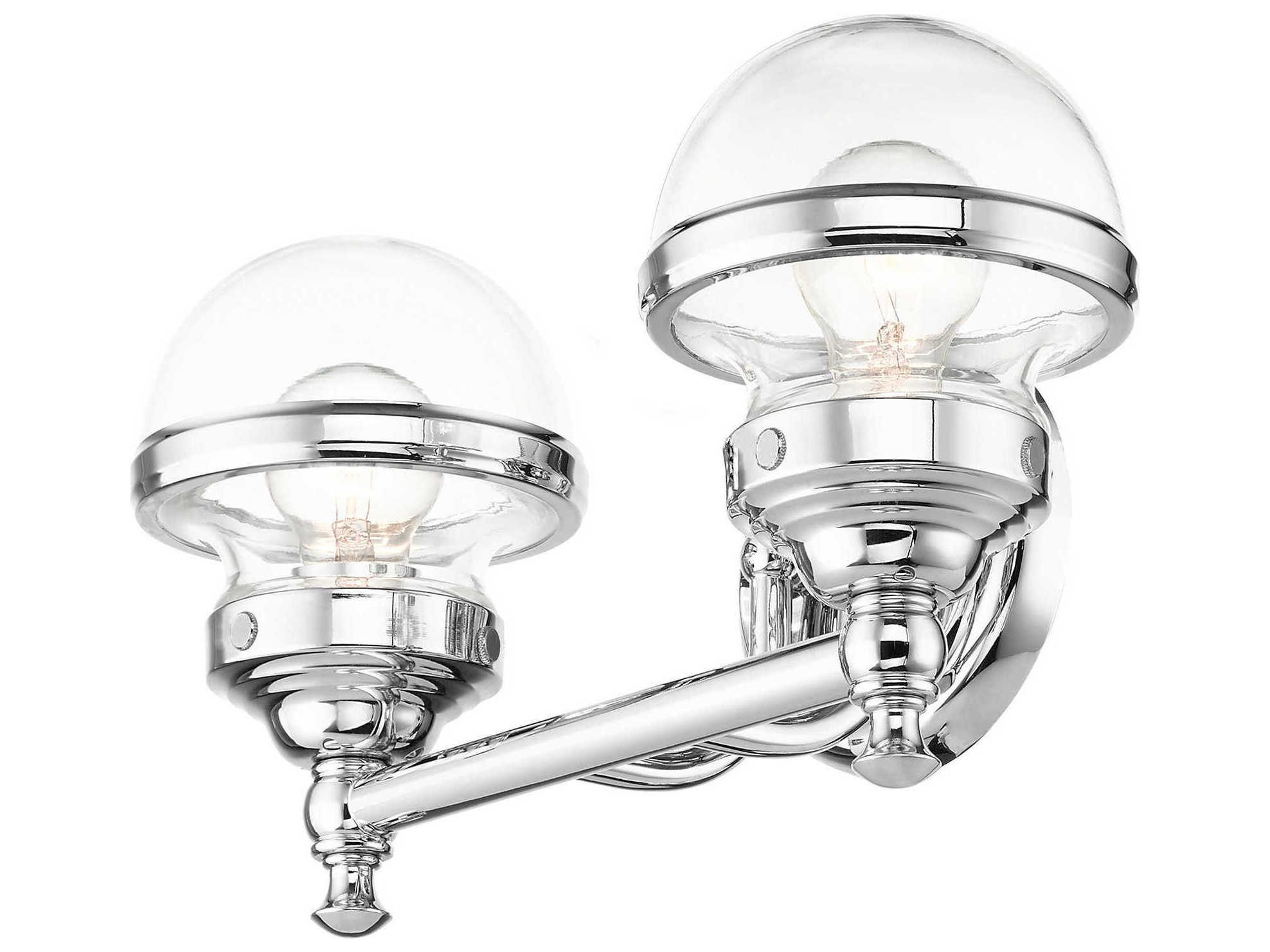 Livex Lighting Oldwick 2-Light Polished Chrome Glass Vanity Light