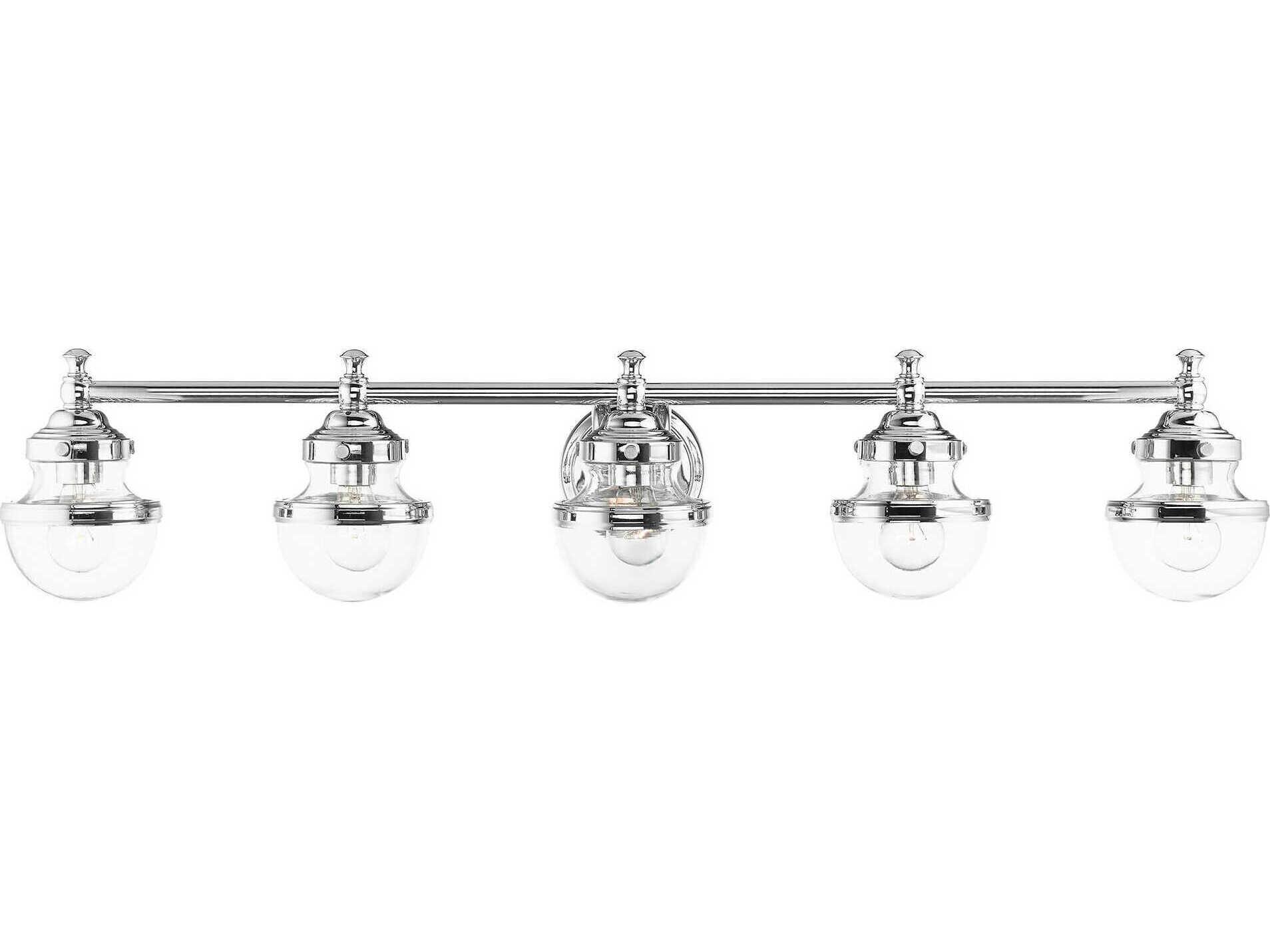 Livex Lighting Oldwick 5-Light Polished Chrome Glass Vanity Light