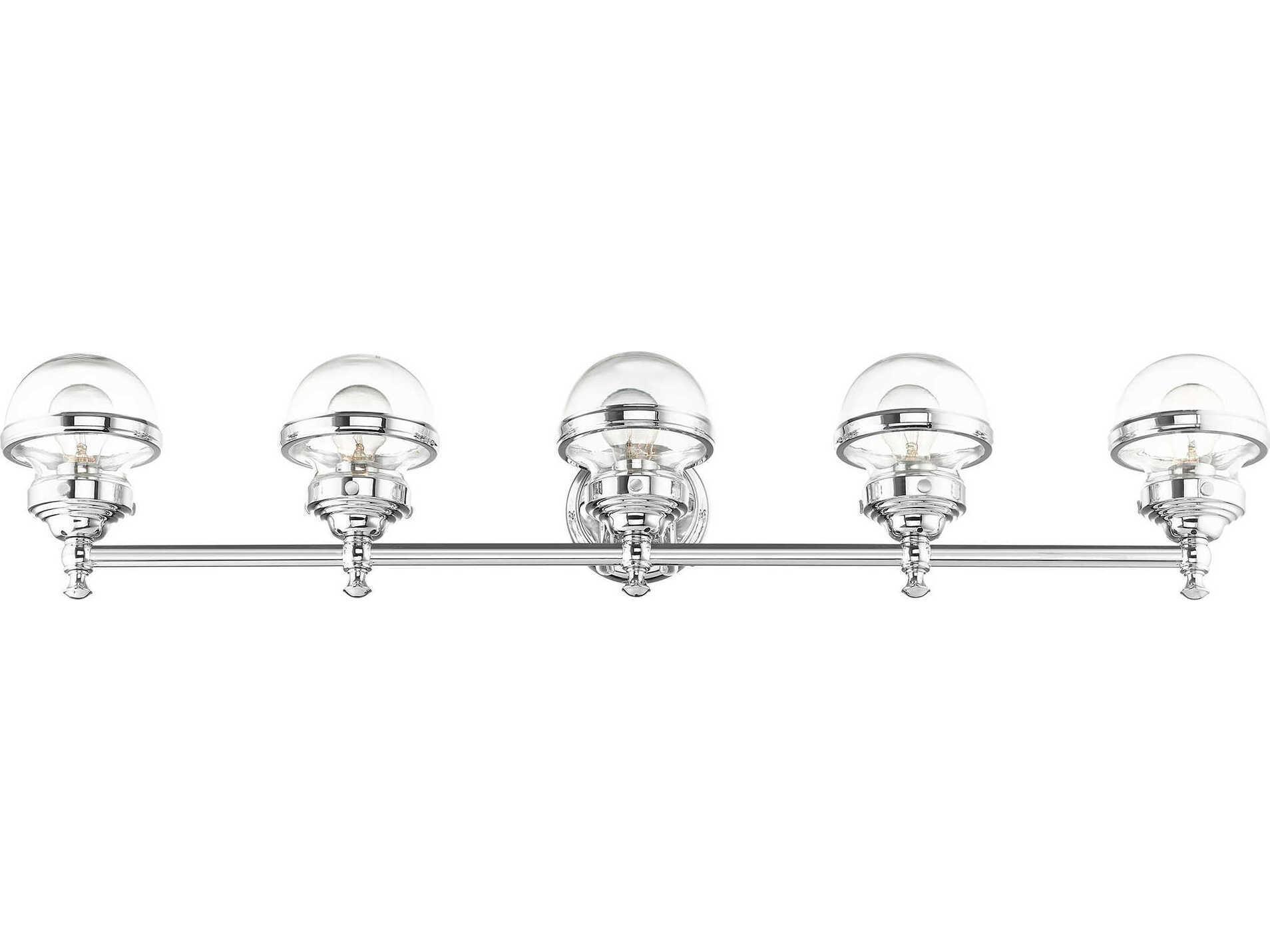 Livex Lighting Oldwick 5-Light Polished Chrome Glass Vanity Light