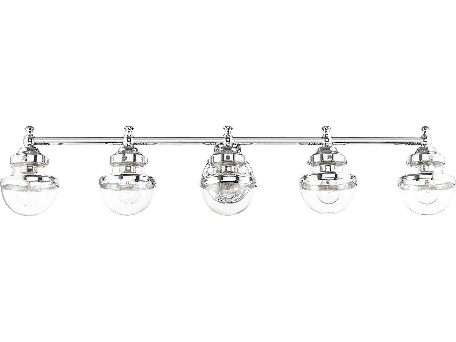 Livex Lighting Oldwick 5-Light Polished Chrome Glass Vanity Light