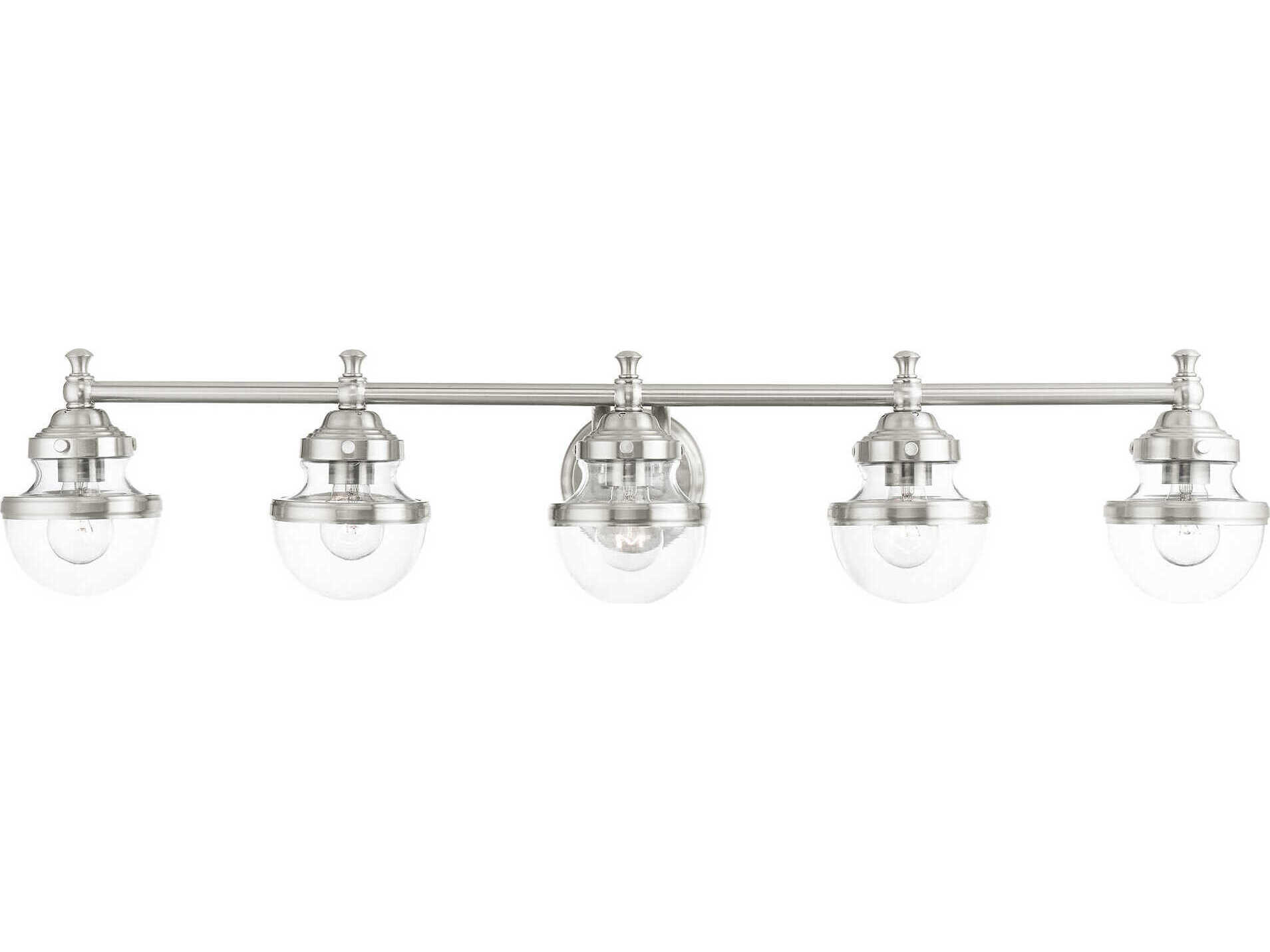 Livex Lighting Oldwick 5-Light Brushed Nickel Glass Vanity Light