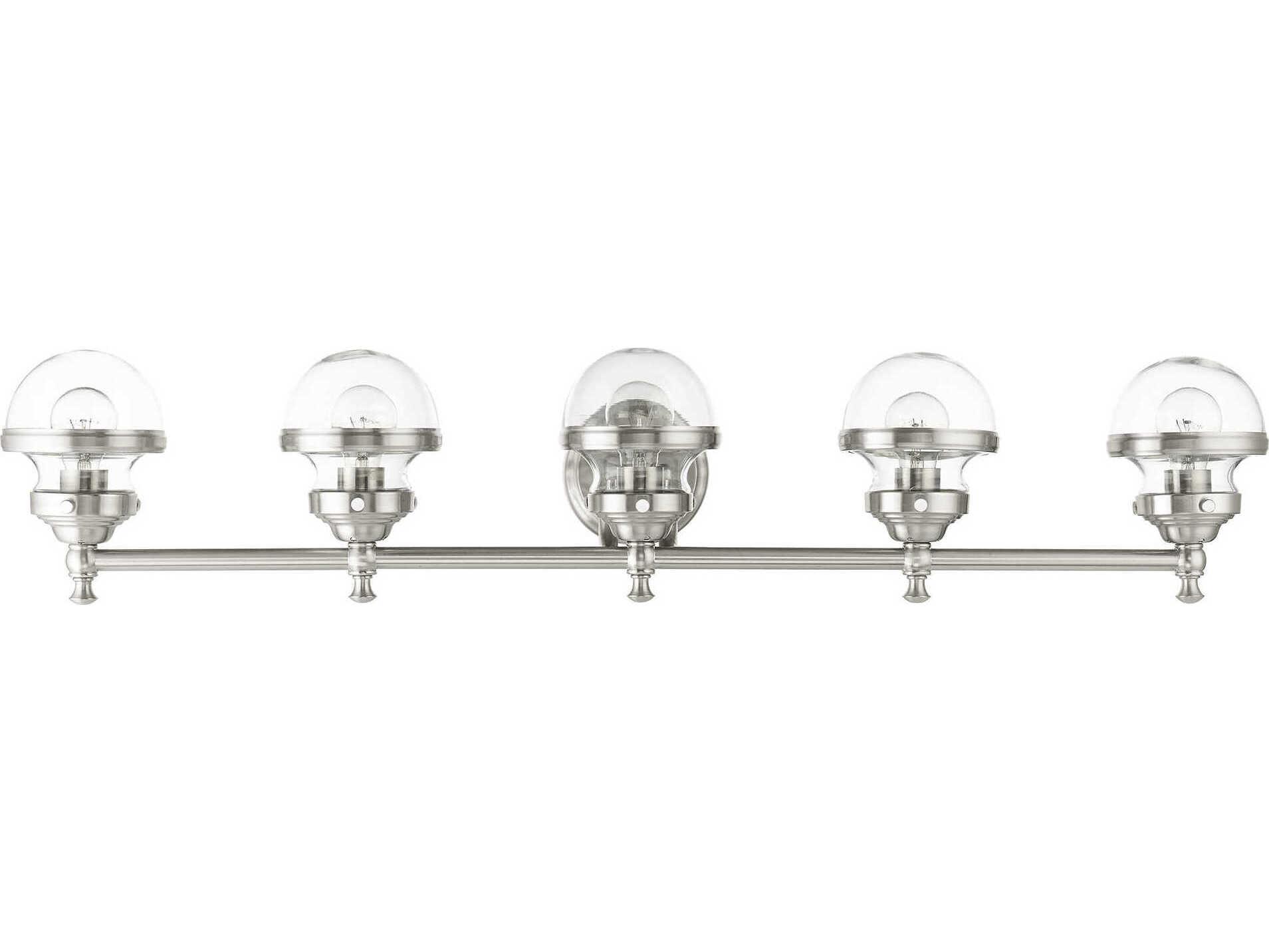 Livex Lighting Oldwick 5-Light Brushed Nickel Glass Vanity Light