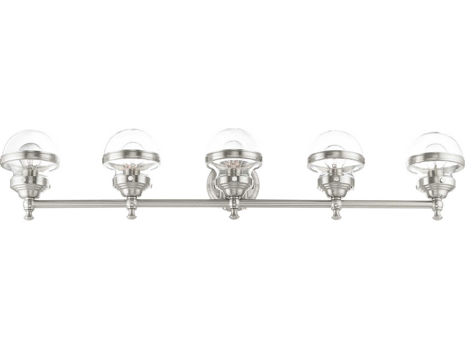 Livex Lighting Oldwick 5-Light Brushed Nickel Glass Vanity Light