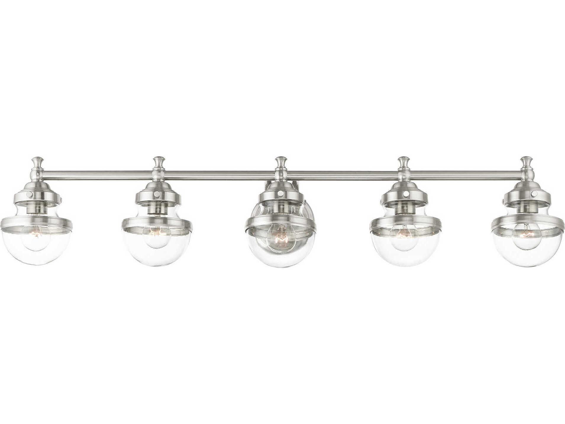 Livex Lighting Oldwick 5-Light Brushed Nickel Glass Vanity Light