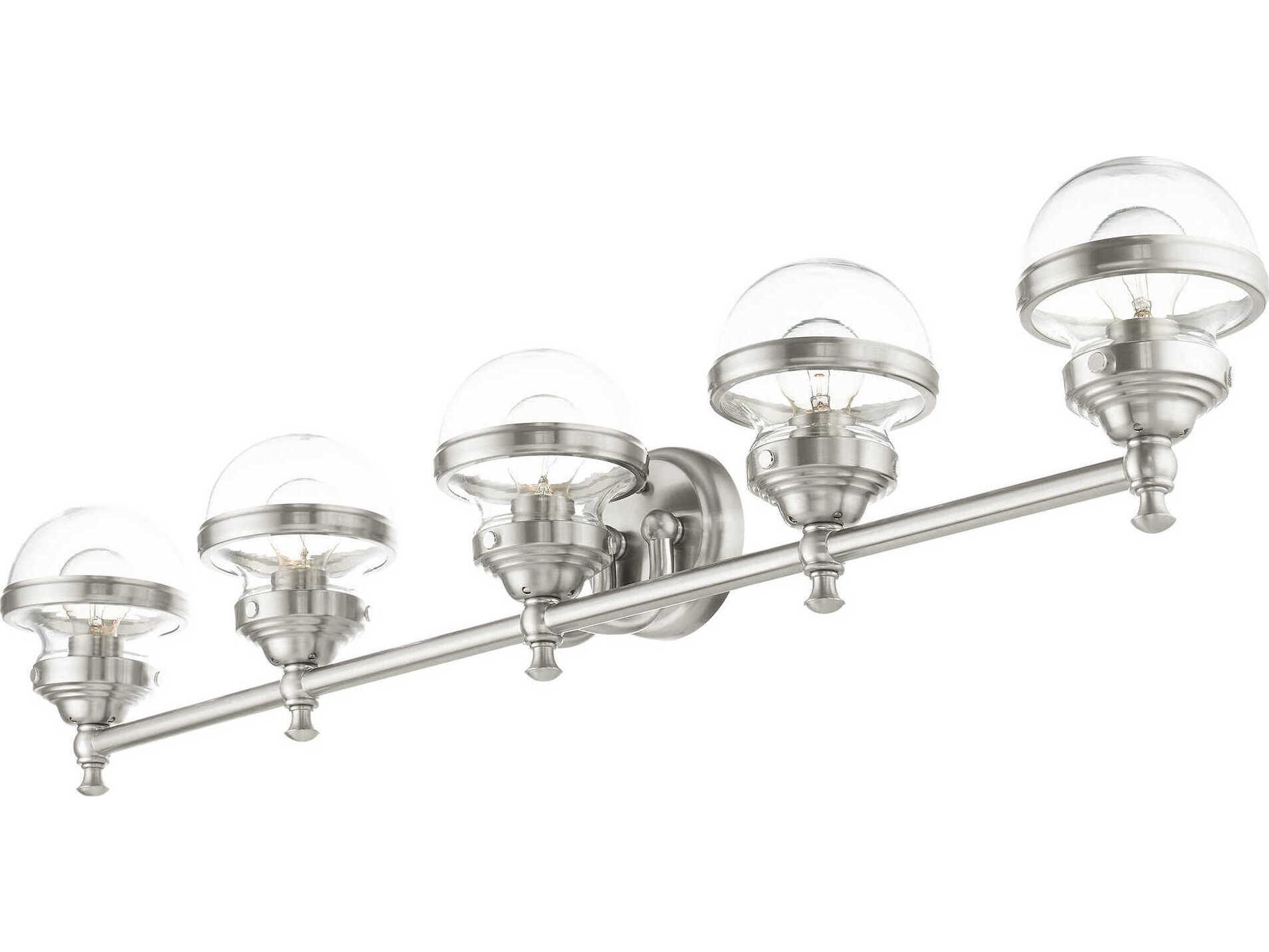 Livex Lighting Oldwick 5-Light Brushed Nickel Glass Vanity Light