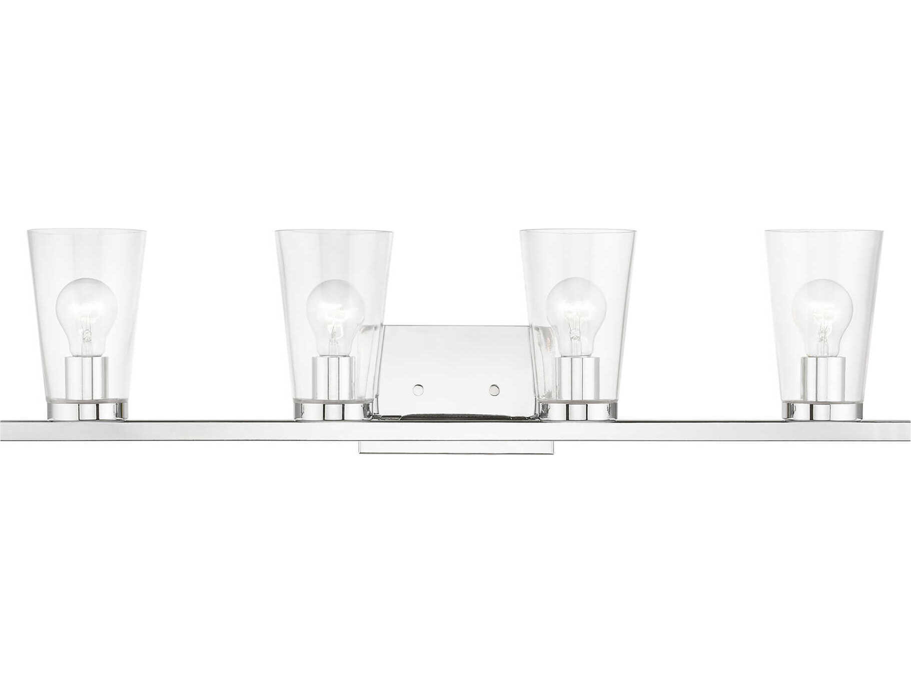 Livex Lighting Cityview 4-Light Polished Chrome Glass Vanity Light