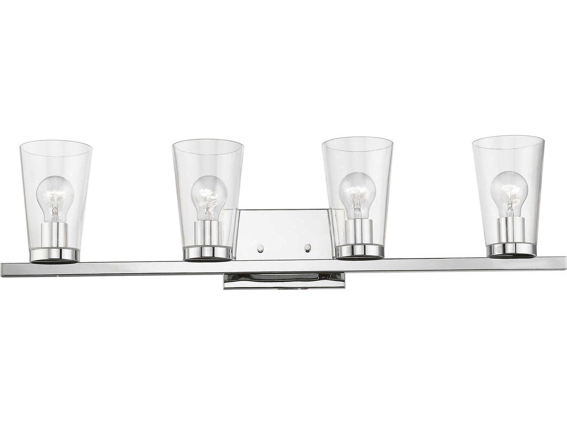 Livex Lighting Cityview 4-Light Polished Chrome Glass Vanity Light