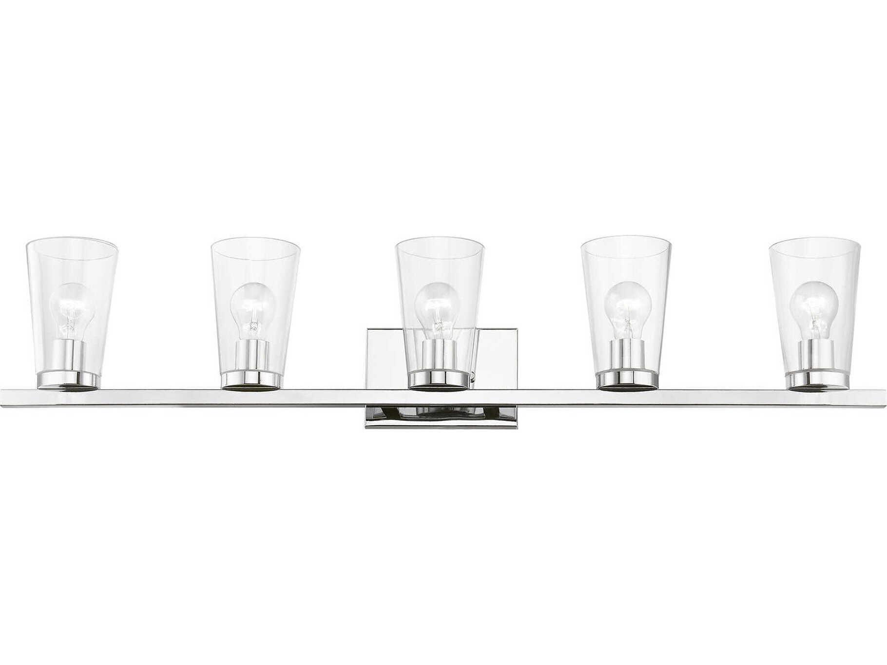 Livex Lighting Cityview 5-Light Polished Chrome Glass Vanity Light