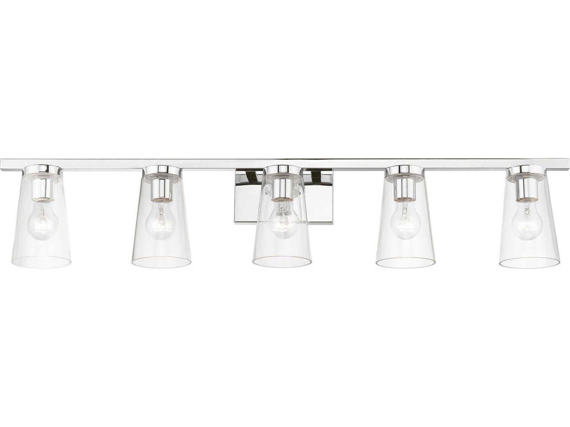 Livex Lighting Cityview 5-Light Polished Chrome Glass Vanity Light