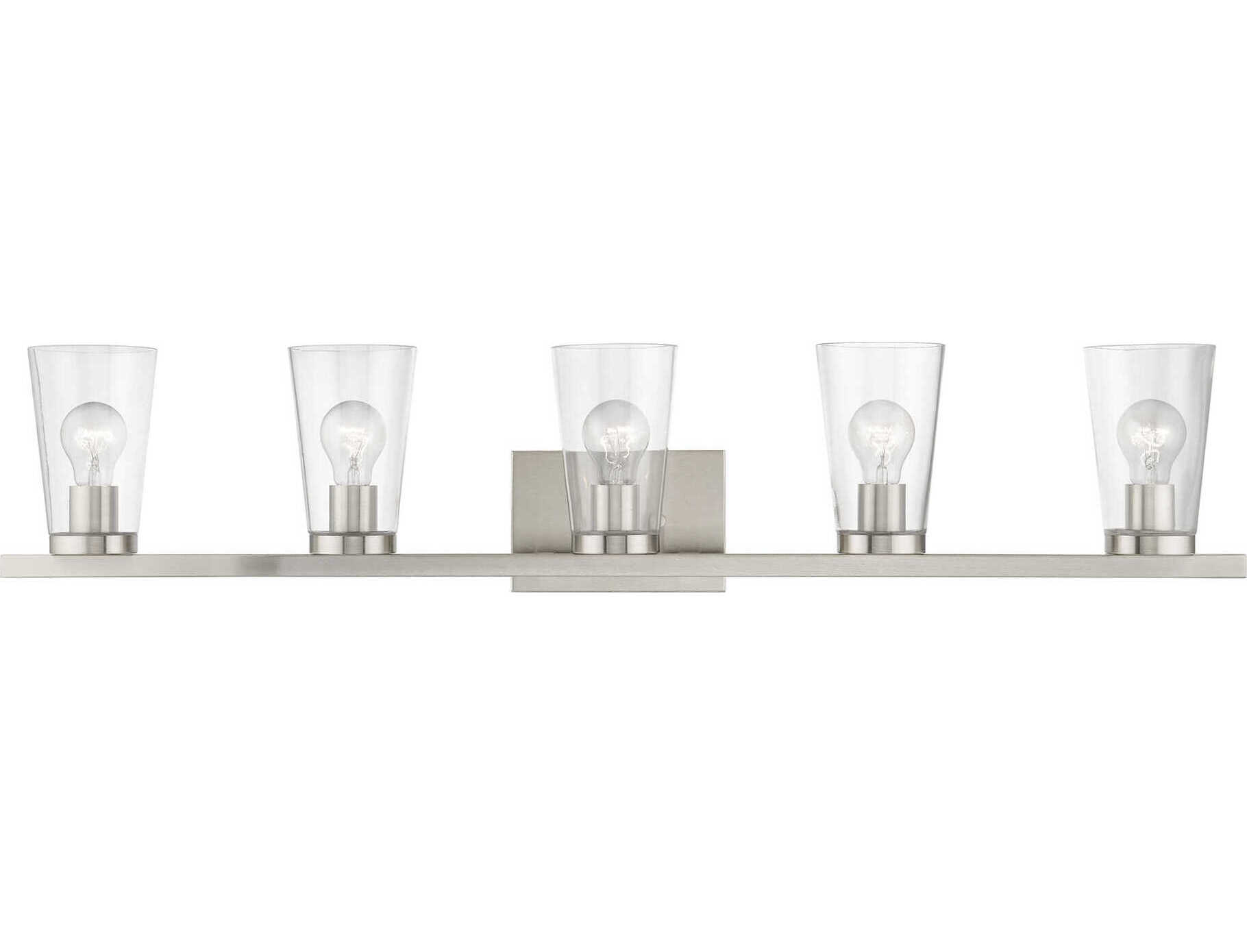 Livex Lighting Cityview 5-Light Brushed Nickel Glass Vanity Light