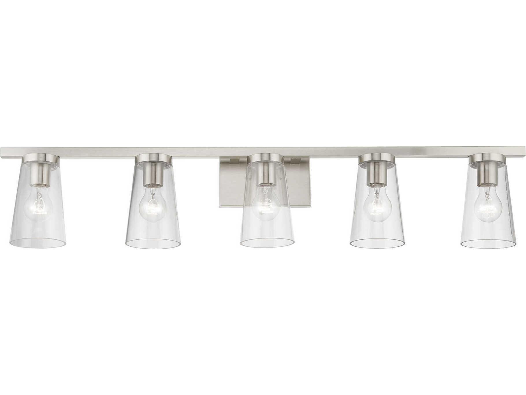 Livex Lighting Cityview 5-Light Brushed Nickel Glass Vanity Light