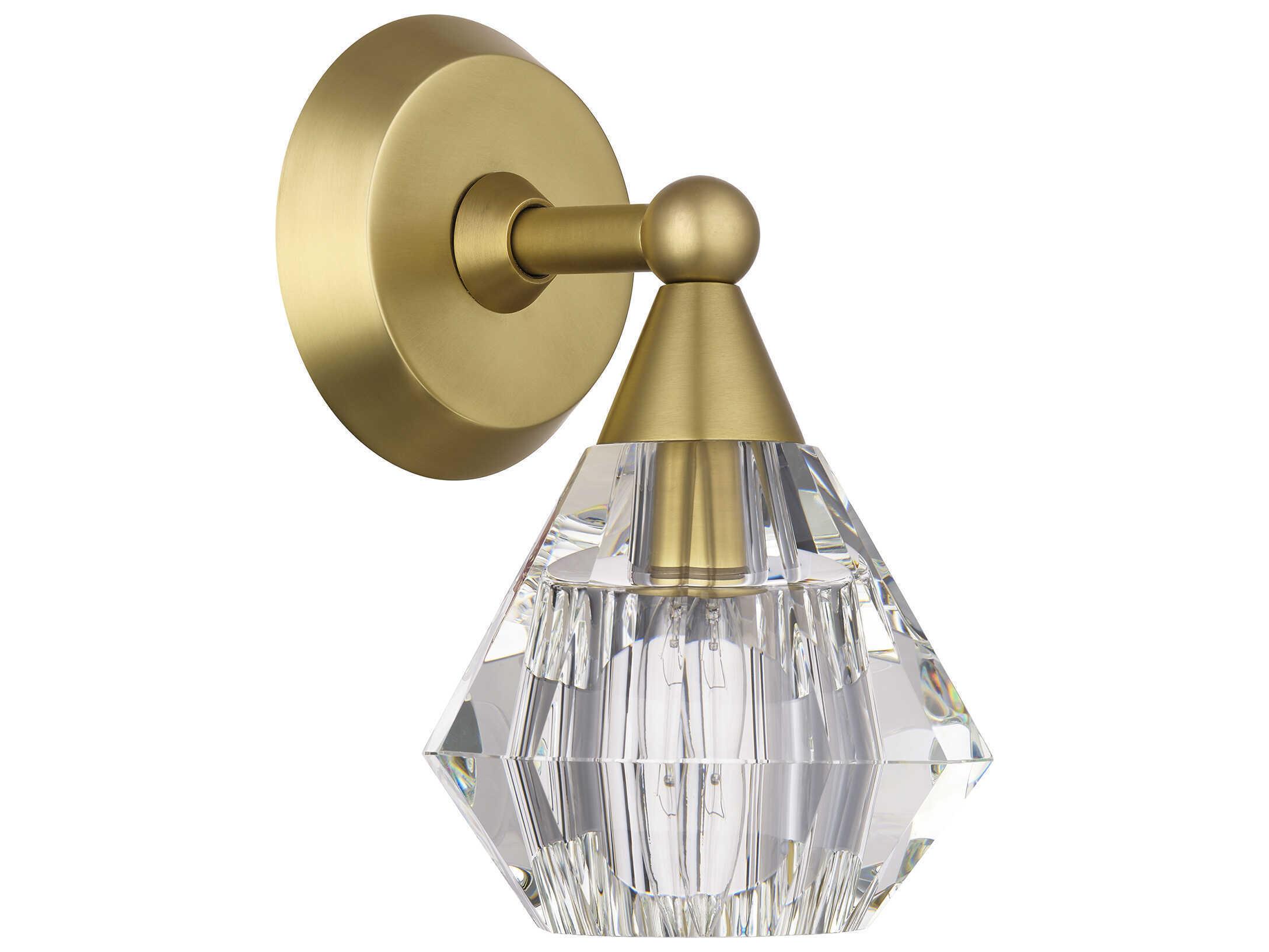 Livex Lighting Brussels 1-Light Natural Brass Crystal Wall Sconce