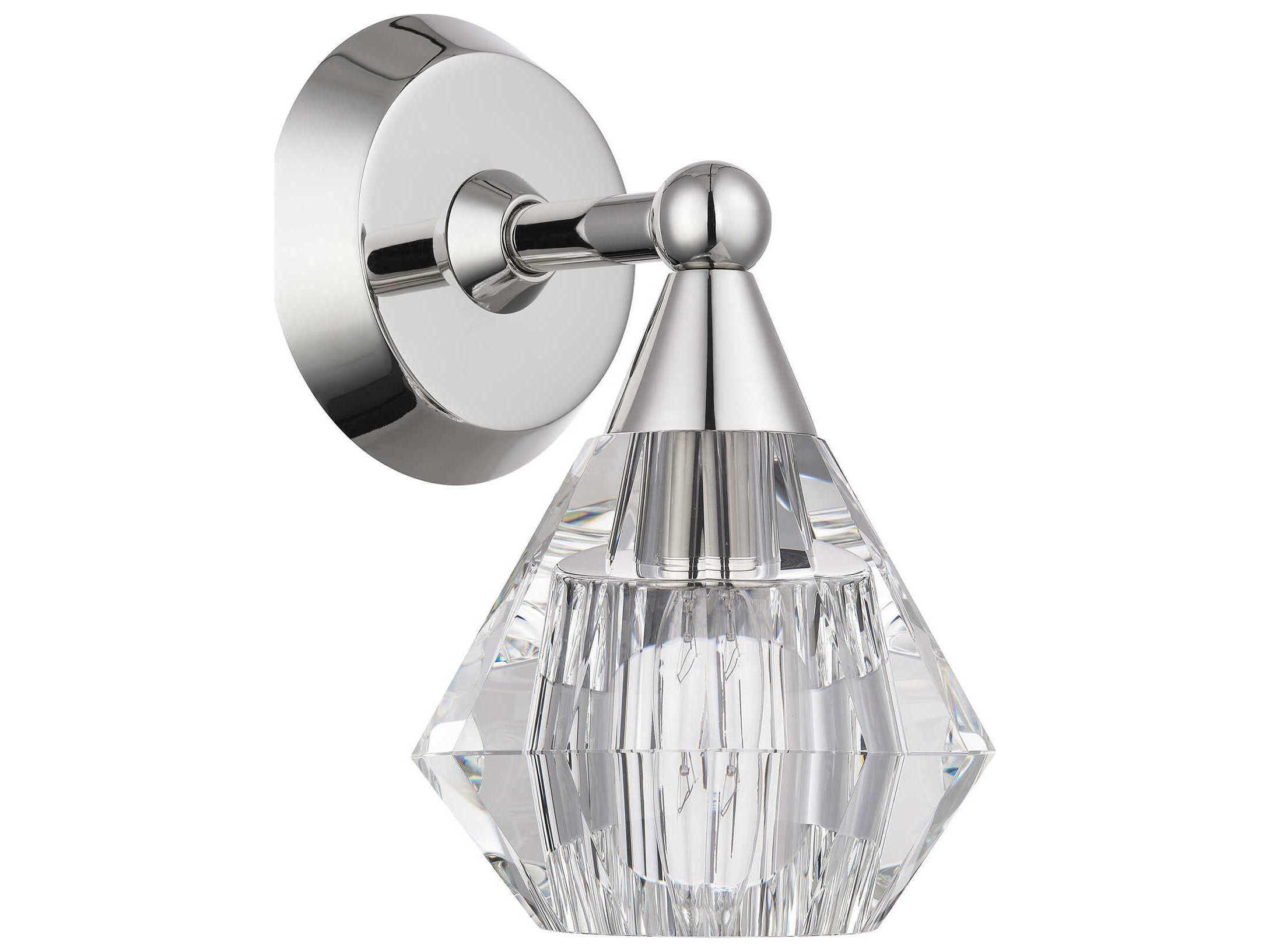 Livex Lighting Brussels 1-Light Polished Nickel Crystal Wall Sconce