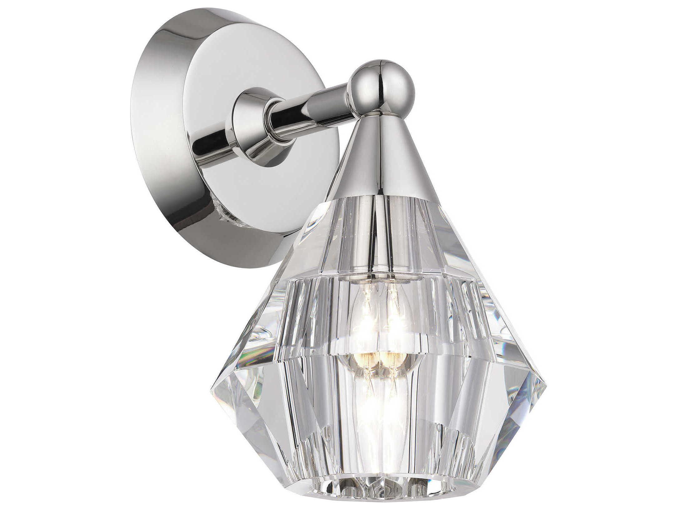 Livex Lighting Brussels 1-Light Polished Nickel Crystal Wall Sconce