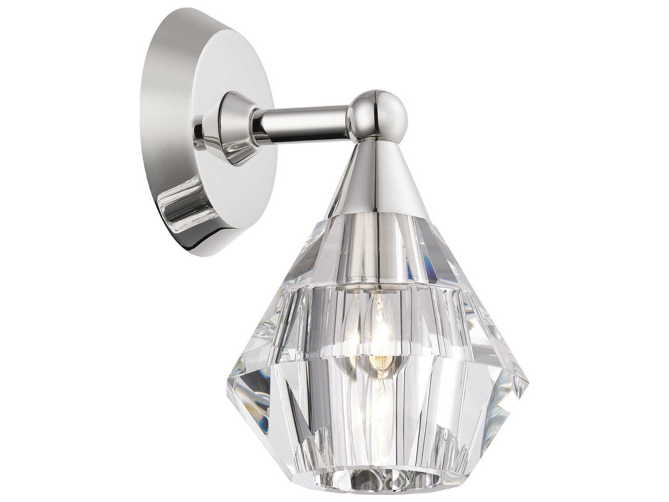 Livex Lighting Brussels 1-Light Polished Nickel Crystal Wall Sconce