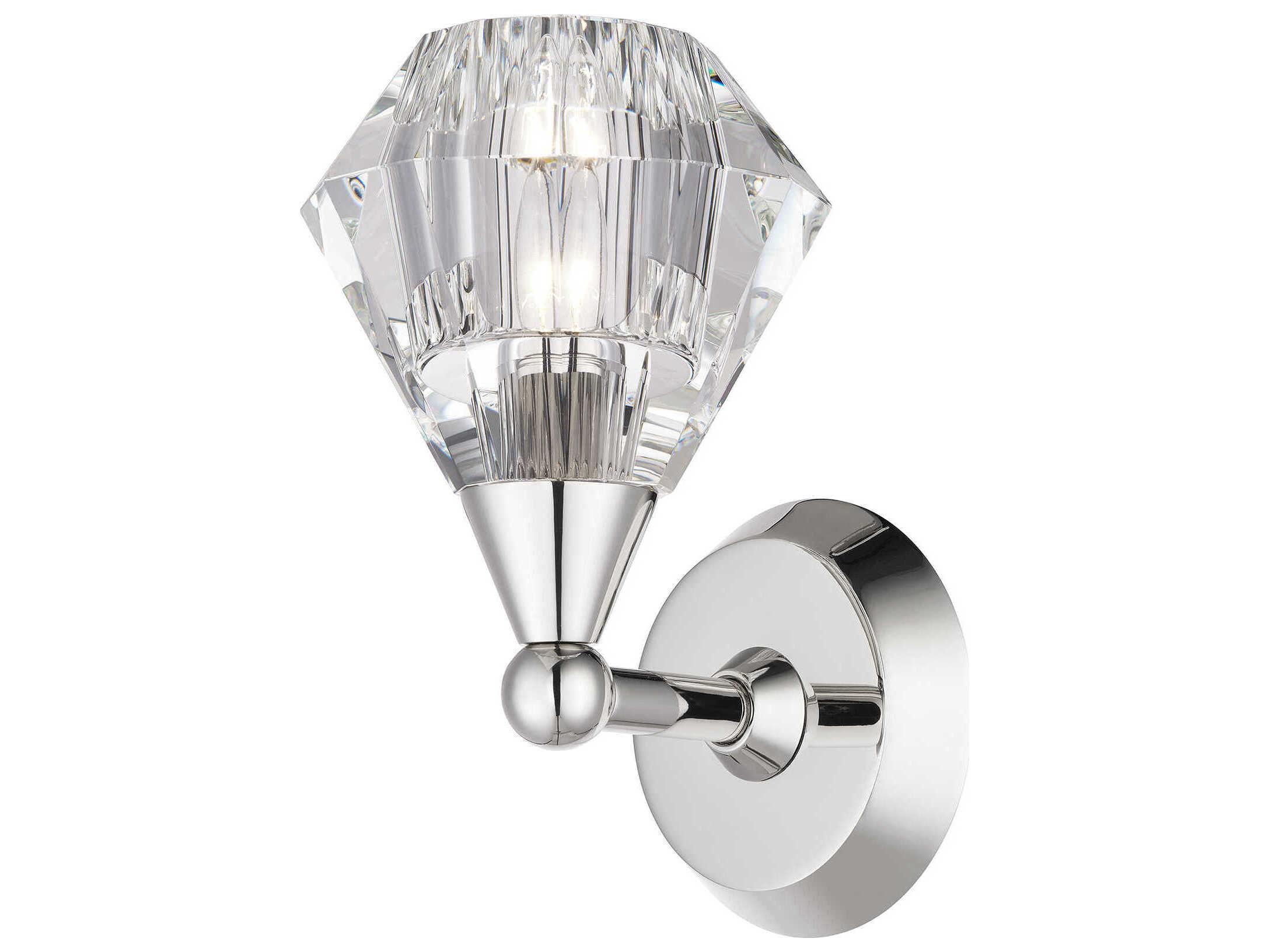 Livex Lighting Brussels 1-Light Polished Nickel Crystal Wall Sconce