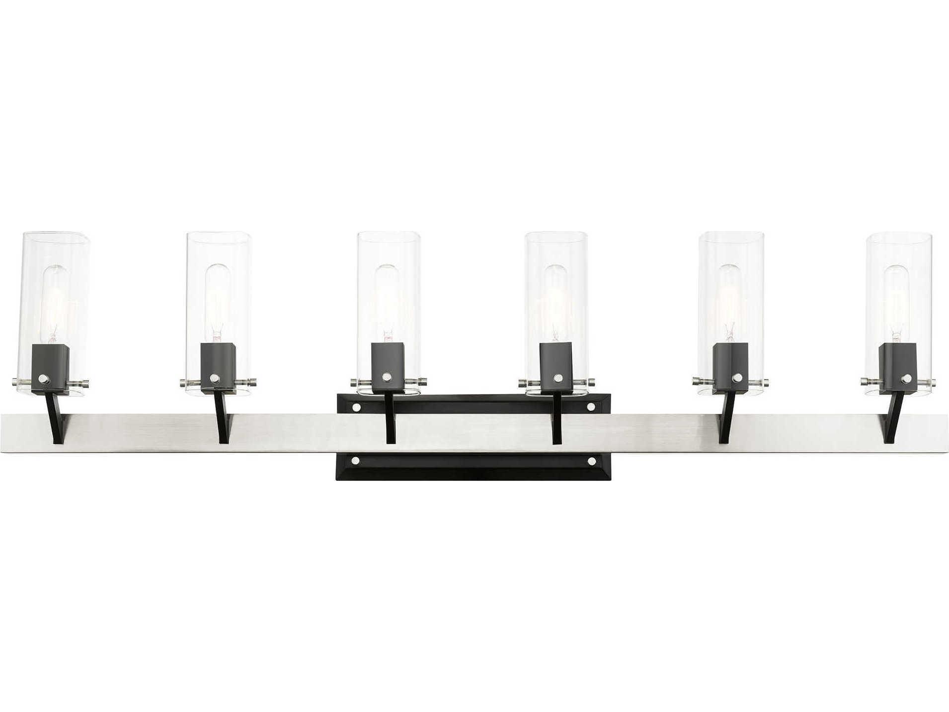 Livex Lighting Beckett 6-Light Brushed Nickel Clear Glass Vanity Light