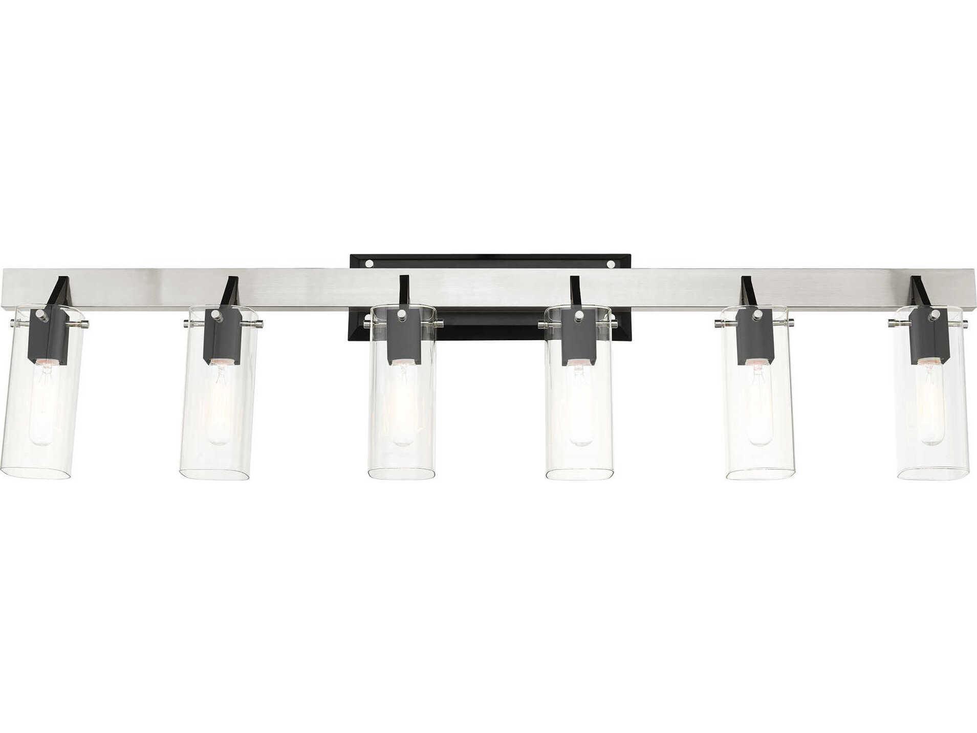 Livex Lighting Beckett 6-Light Brushed Nickel Clear Glass Vanity Light