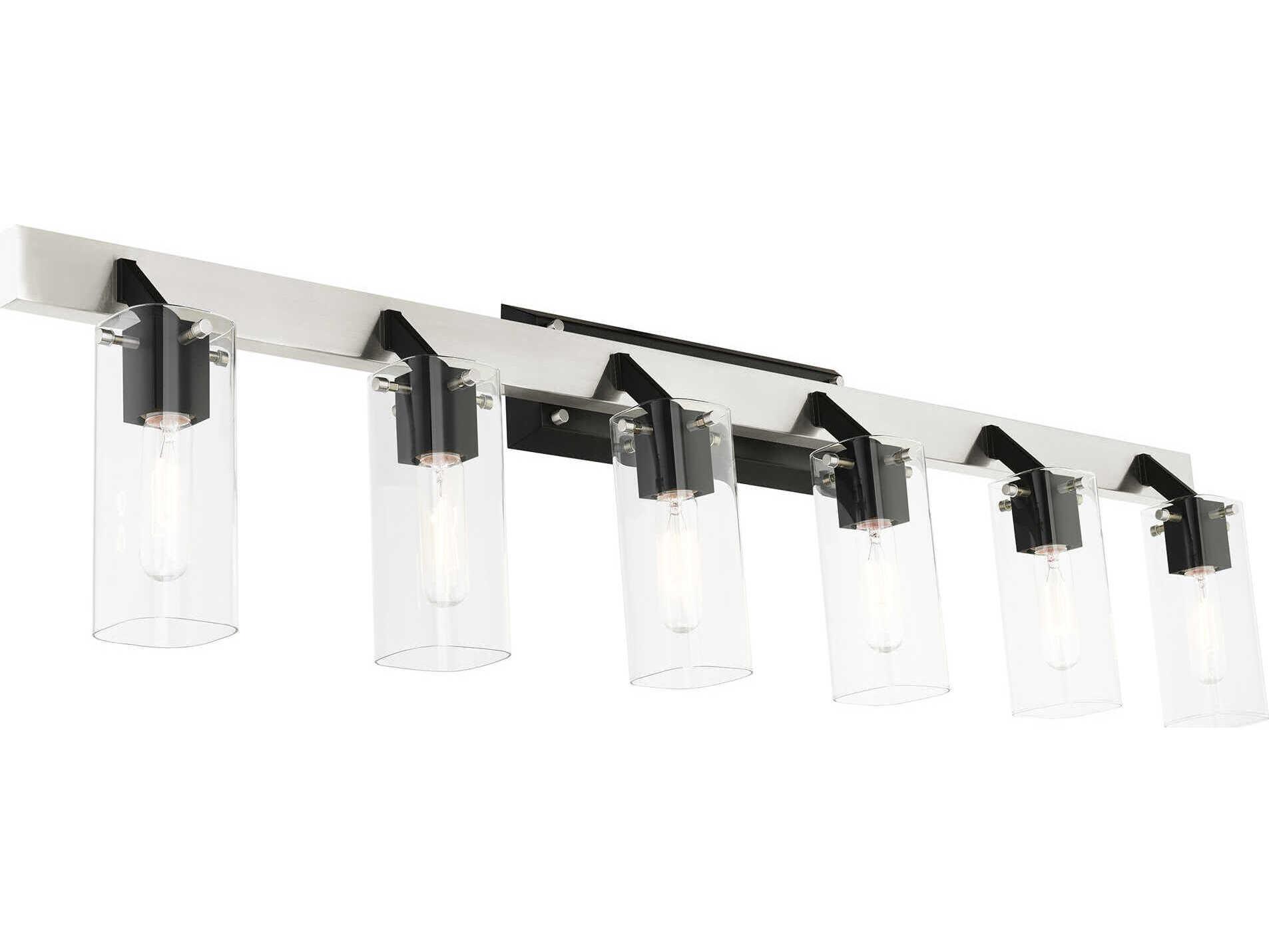 Livex Lighting Beckett 6-Light Brushed Nickel Clear Glass Vanity Light