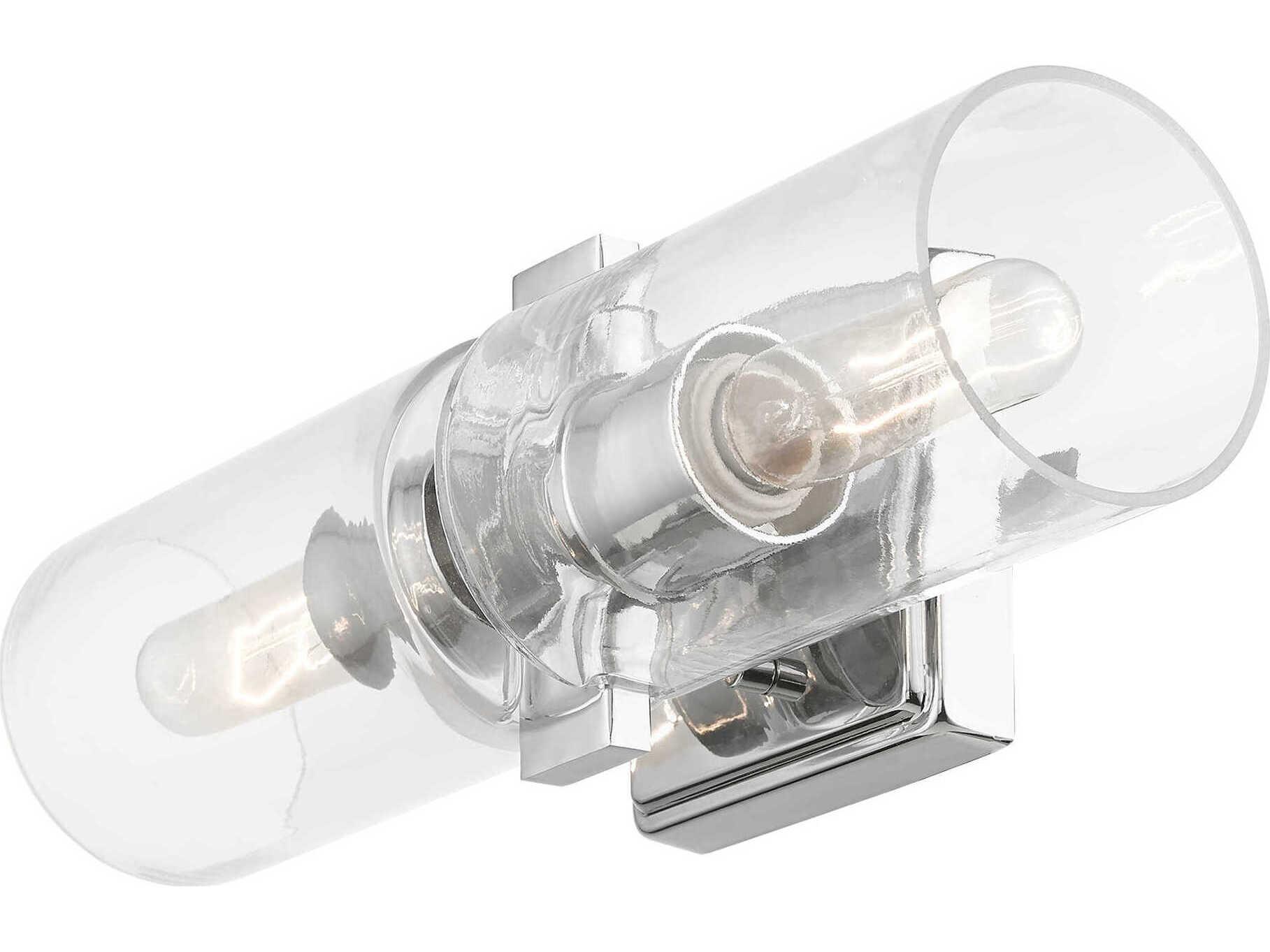 Livex Lighting Clarion 2-Light Polished Chrome Glass Vanity Light