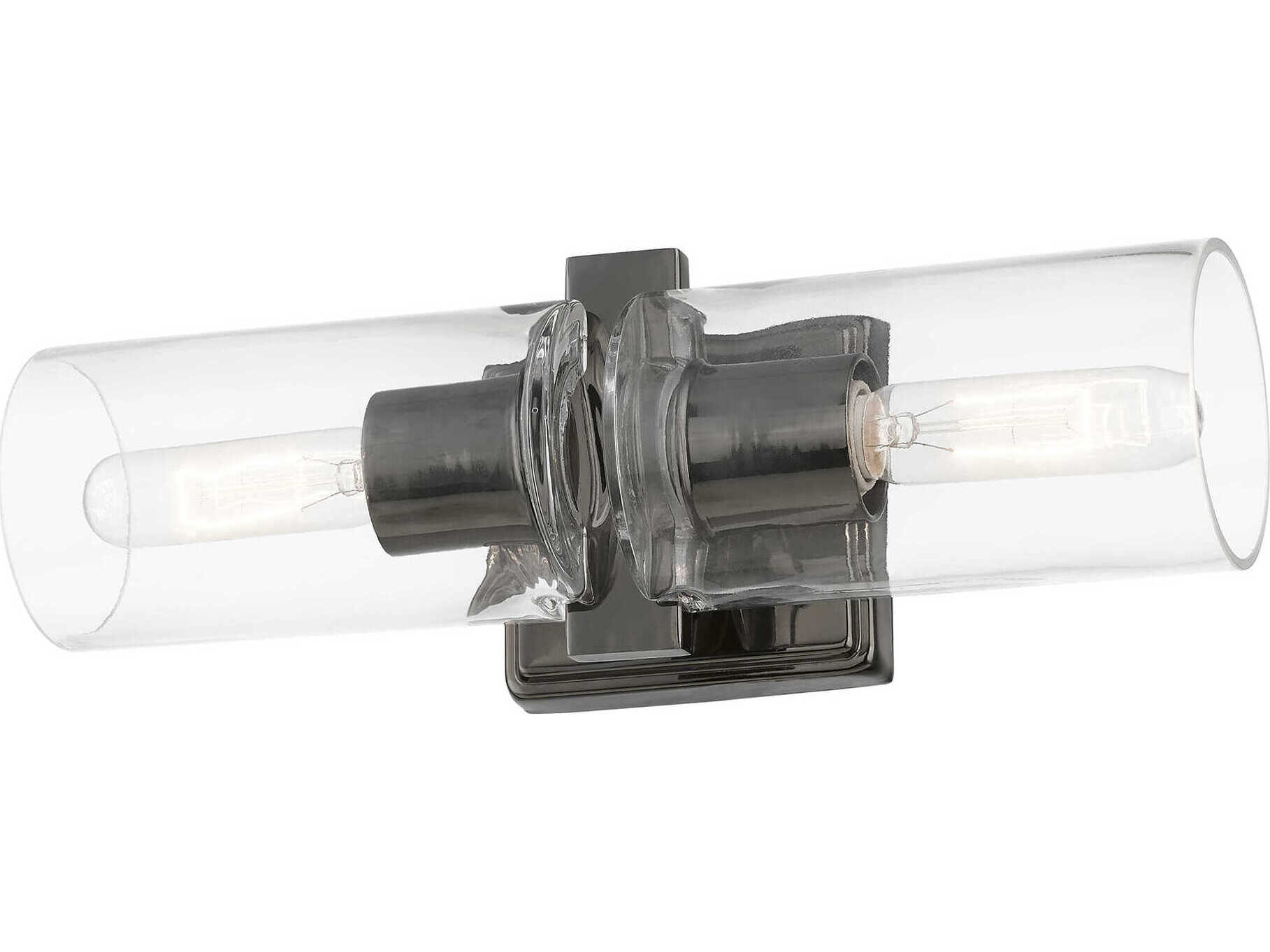 Livex Lighting Clarion 2-Light Black Chrome Glass Vanity Light