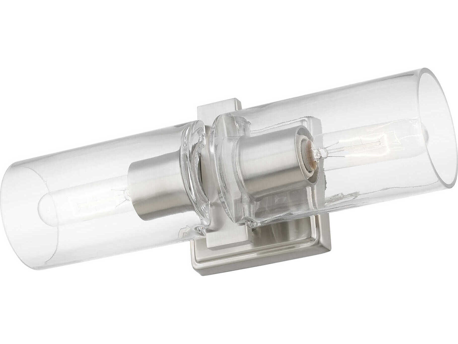 Livex Lighting Clarion 2-Light Brushed Nickel Glass Vanity Light