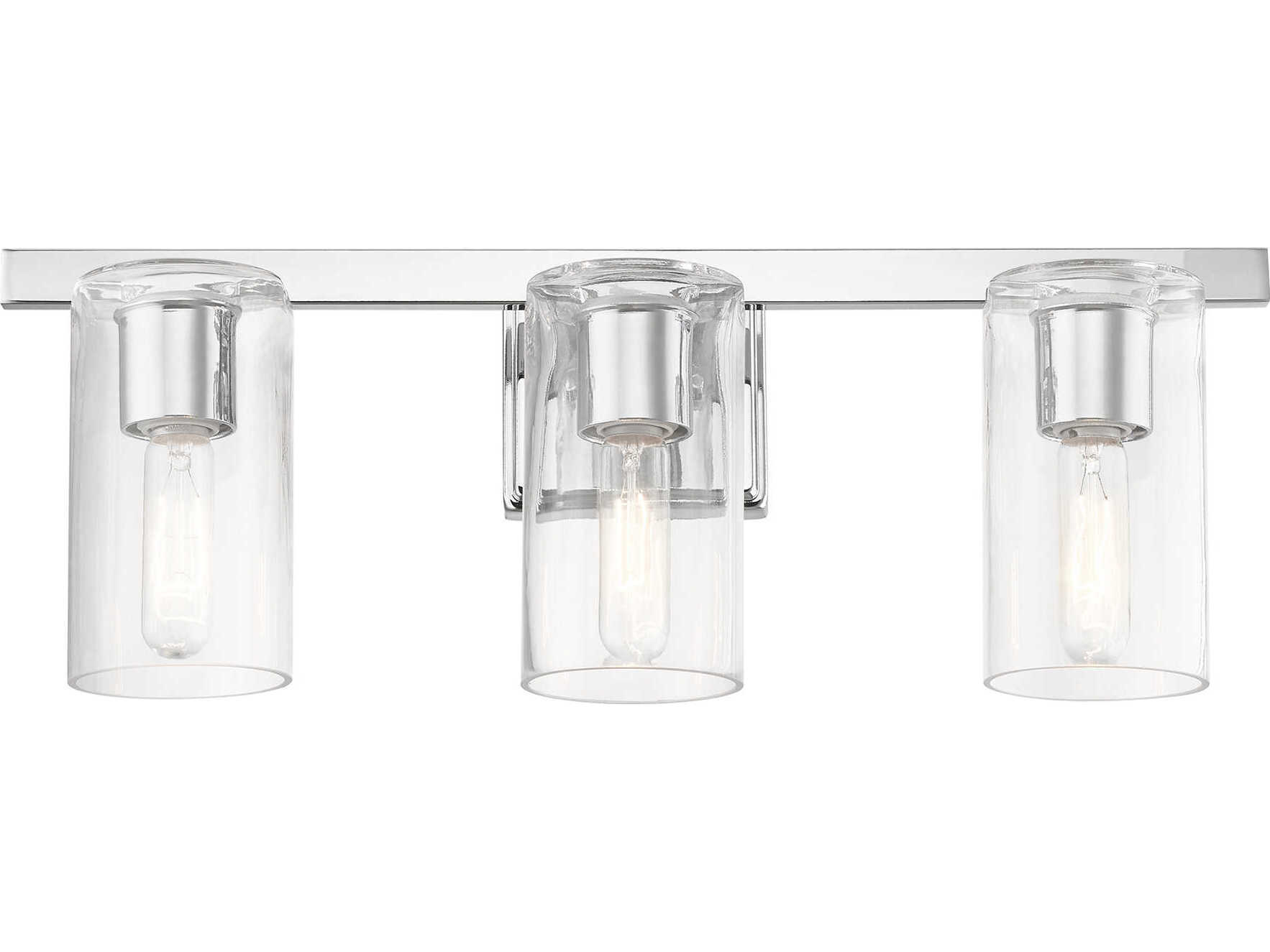 Livex Lighting Clarion 3-Light Polished Chrome Glass Vanity Light