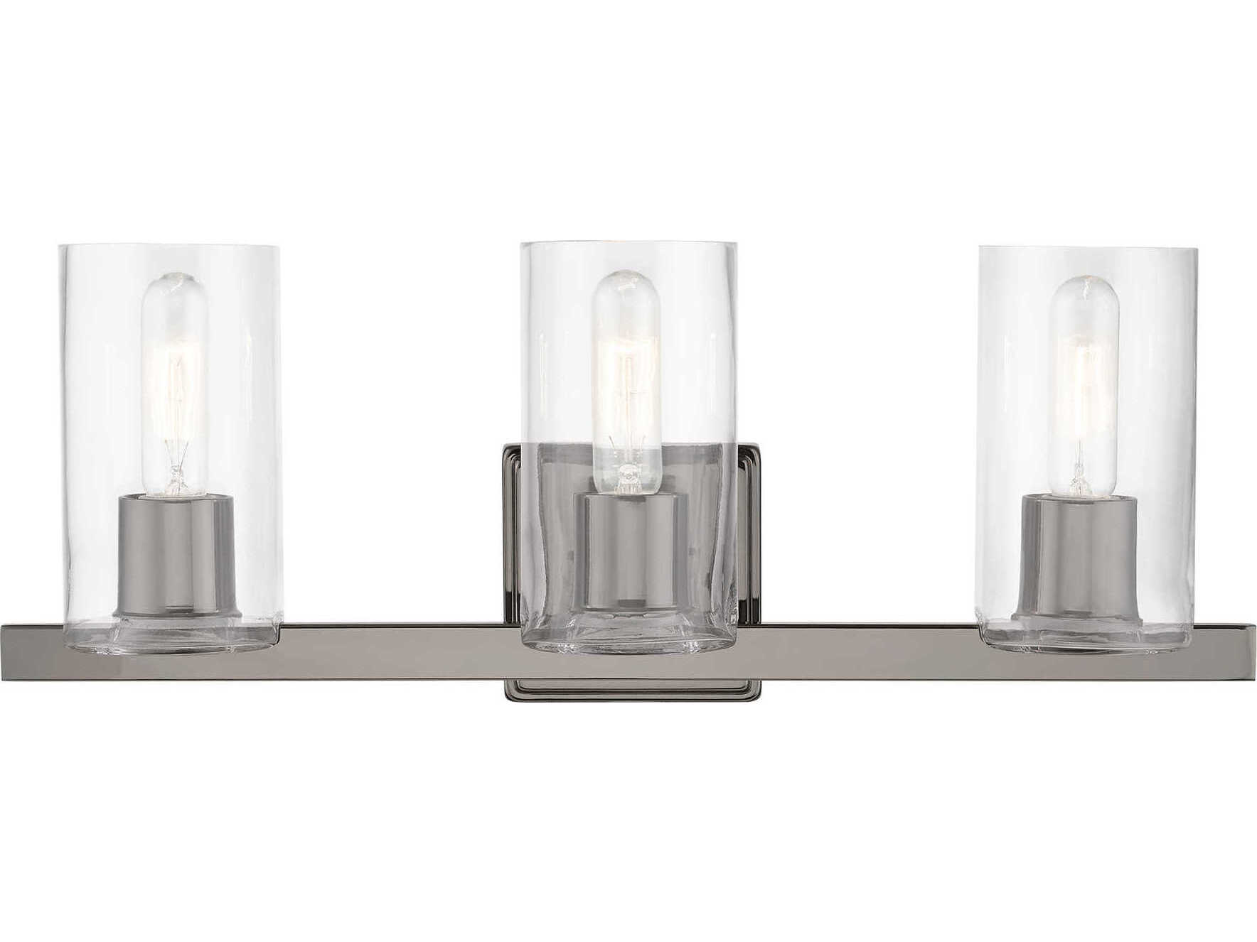 Livex Lighting Clarion 3-Light Black Chrome Glass Vanity Light