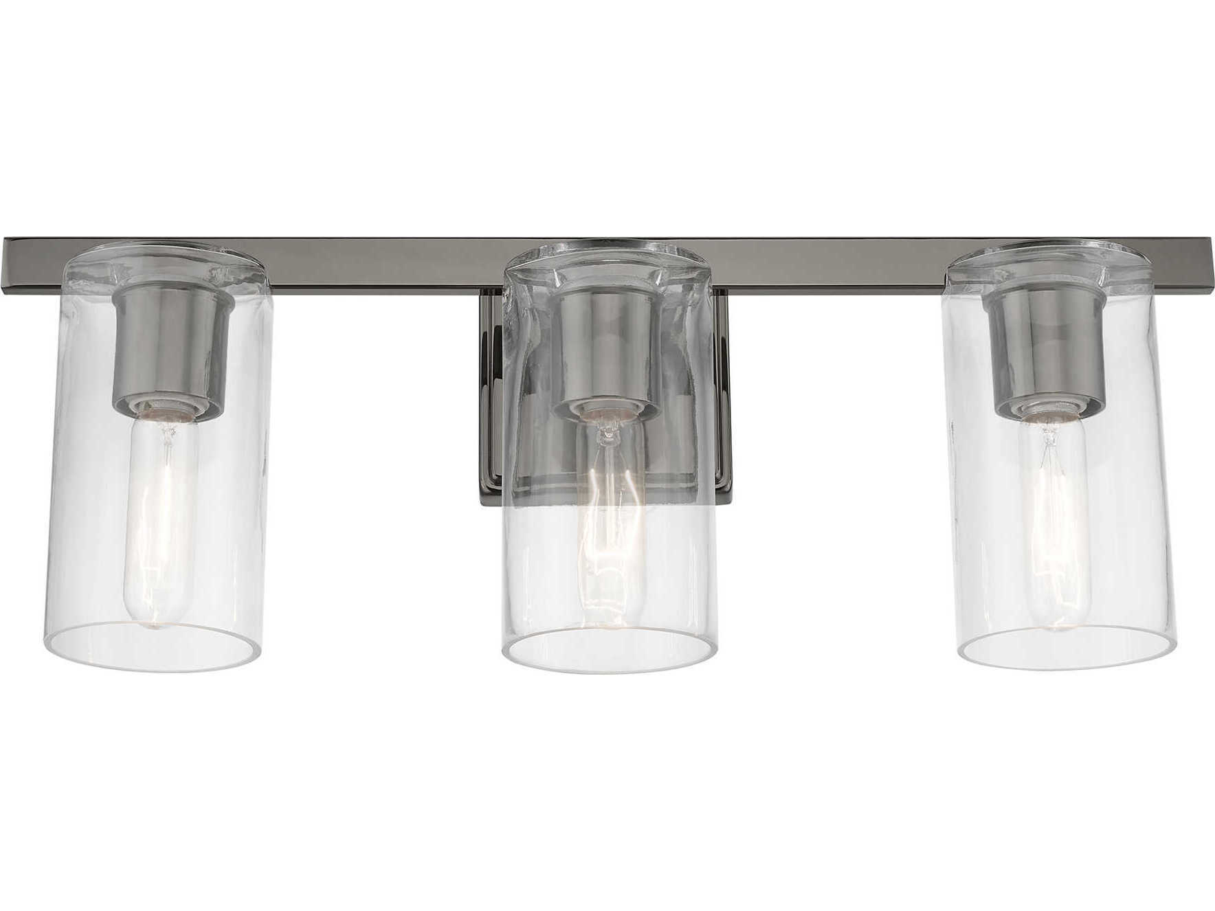 Livex Lighting Clarion 3-Light Black Chrome Glass Vanity Light