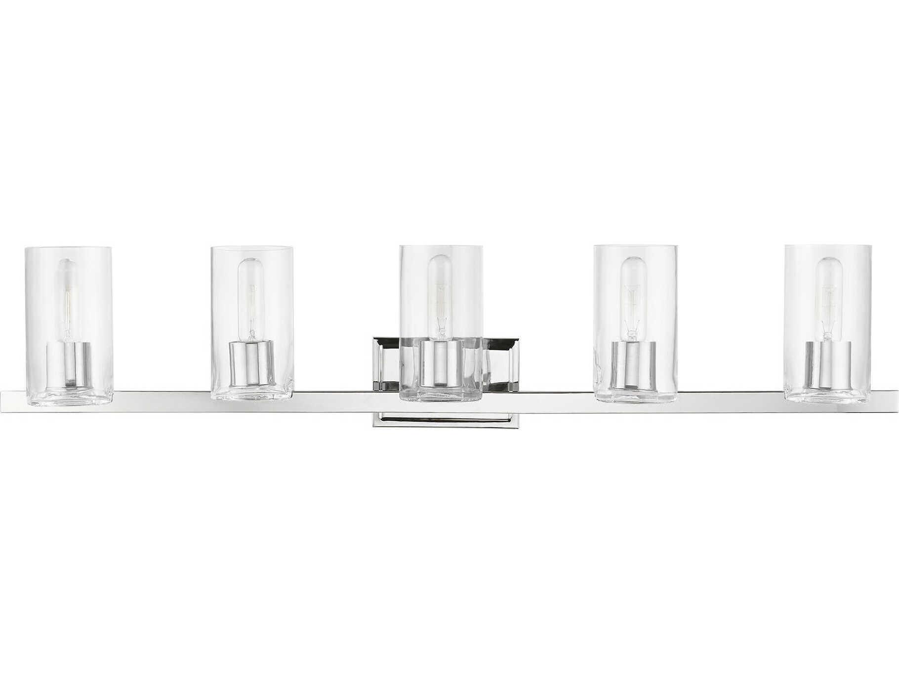 Livex Lighting Clarion 5-Light Polished Chrome Glass Vanity Light