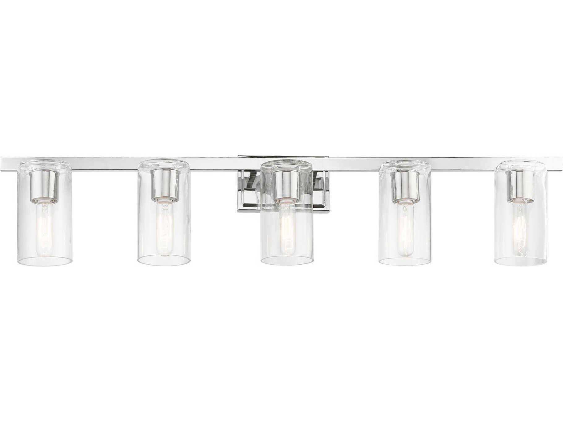 Livex Lighting Clarion 5-Light Polished Chrome Glass Vanity Light