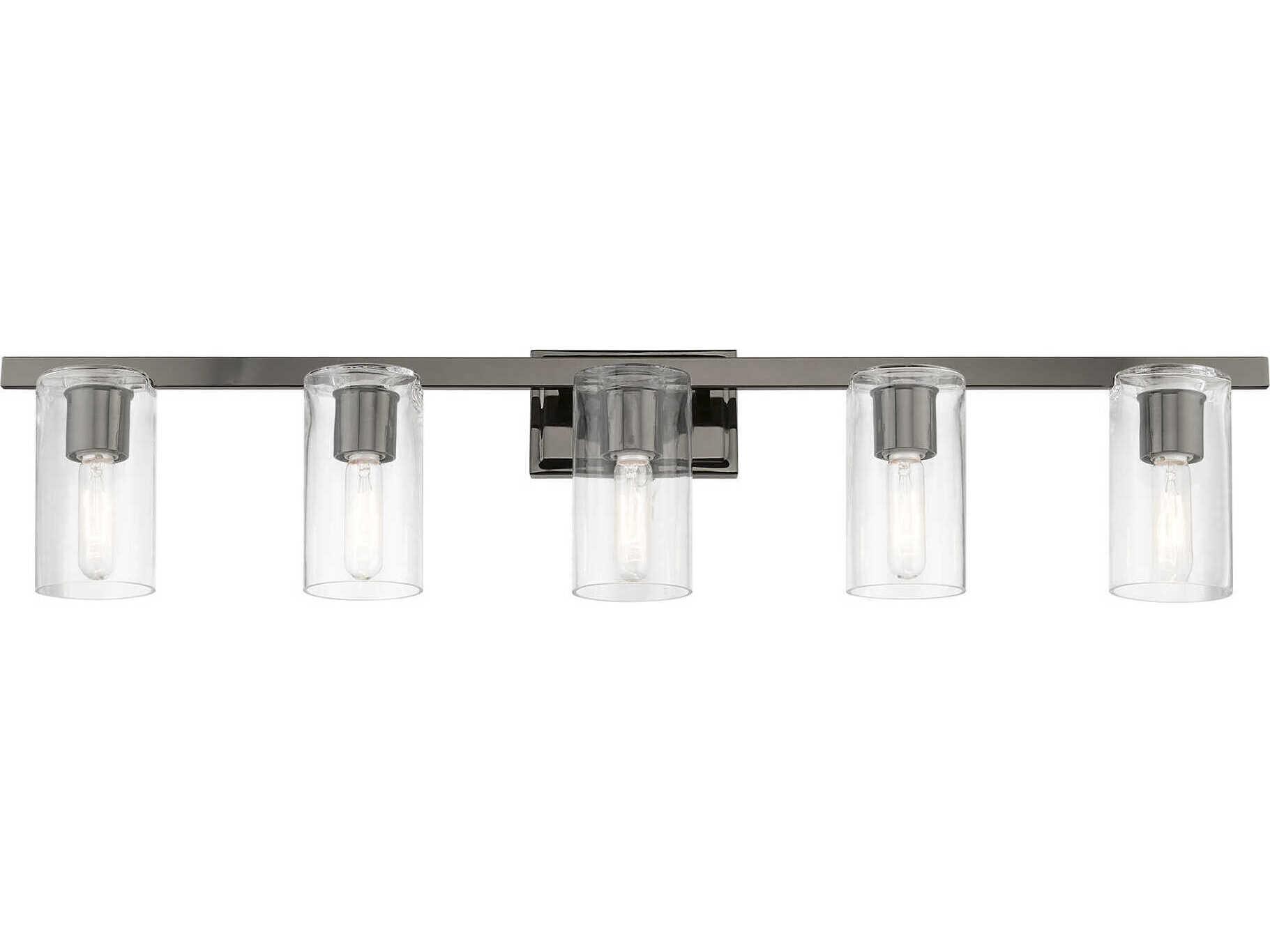 Livex Lighting Clarion 5-Light Black Chrome Glass Vanity Light