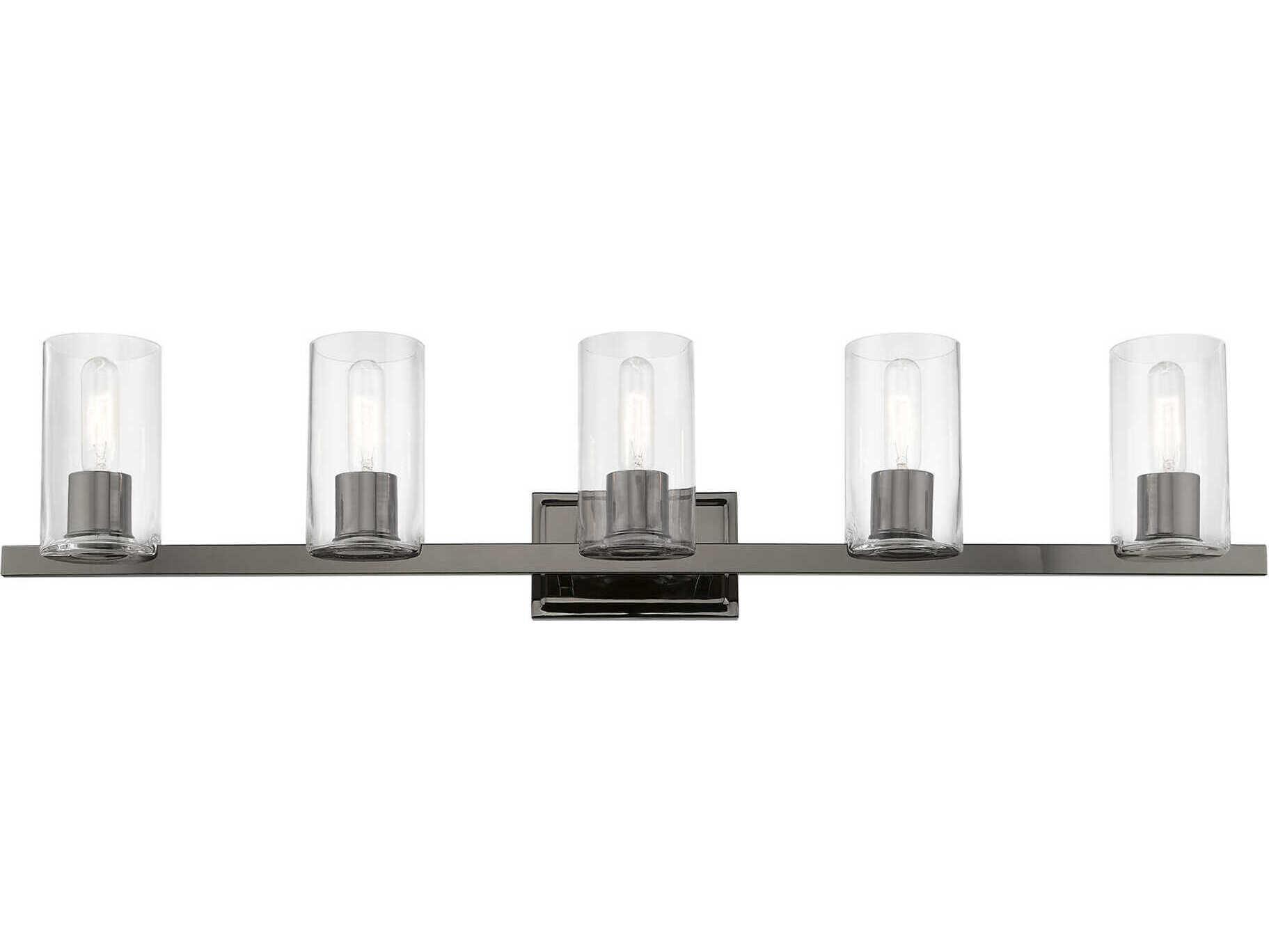 Livex Lighting Clarion 5-Light Black Chrome Glass Vanity Light