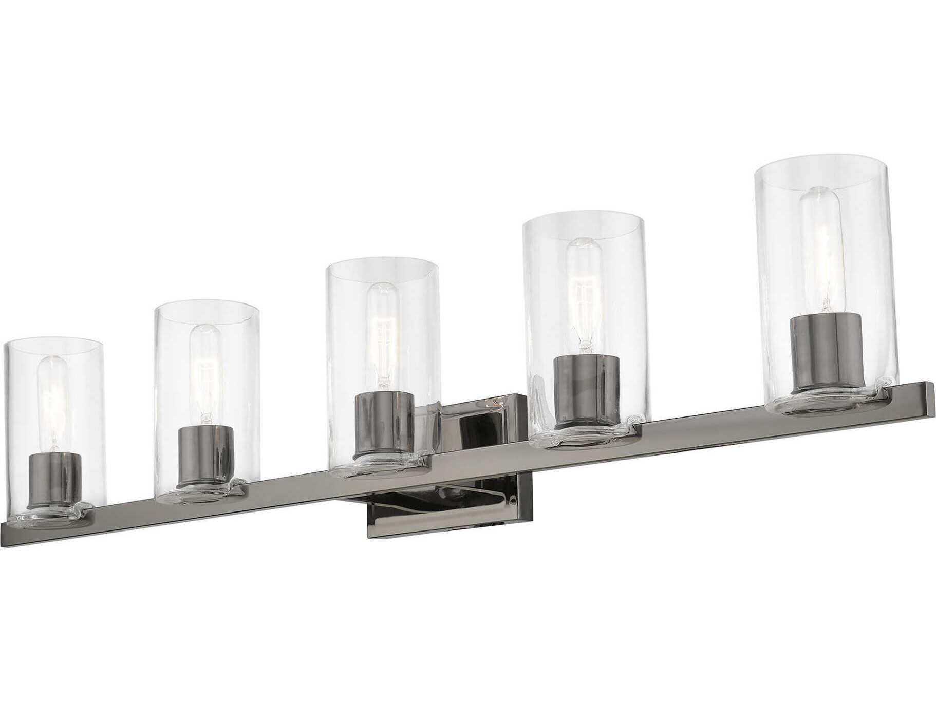 Livex Lighting Clarion 5-Light Black Chrome Glass Vanity Light