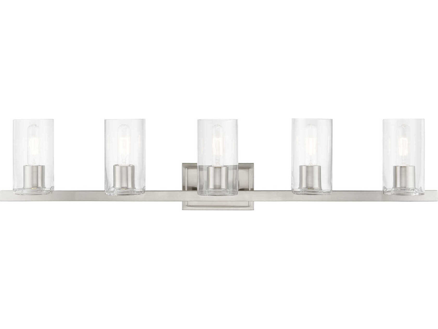 Livex Lighting Clarion 5-Light Brushed Nickel Glass Vanity Light