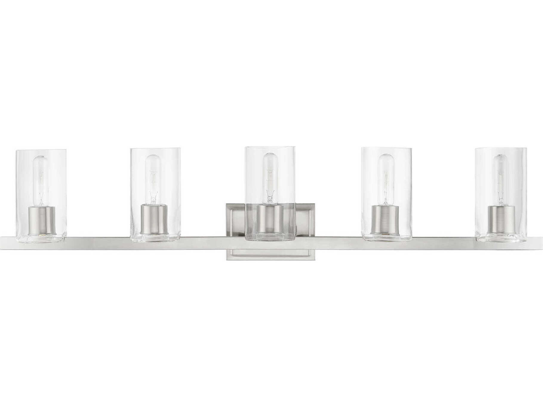 Livex Lighting Clarion 5-Light Brushed Nickel Glass Vanity Light