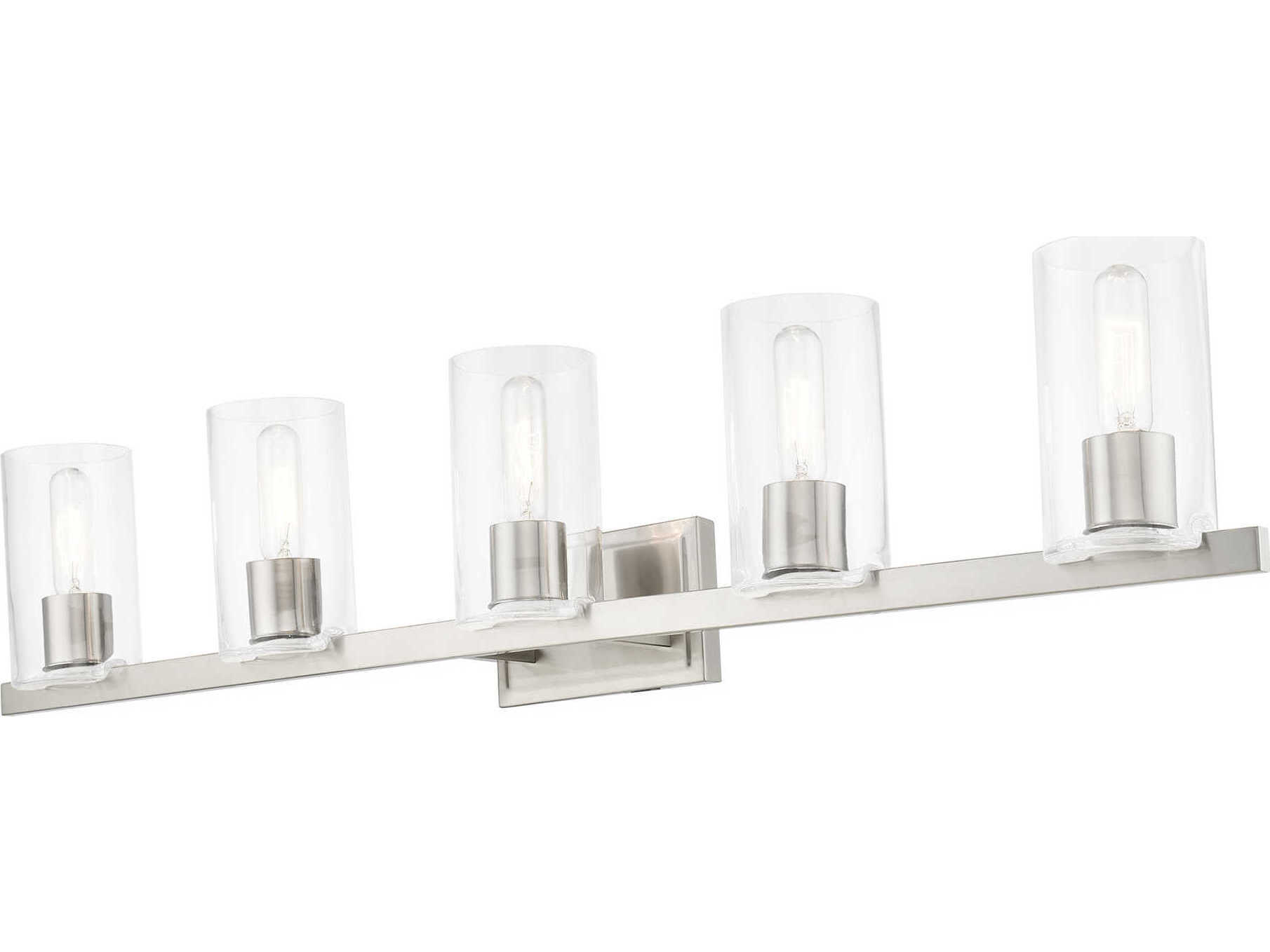Livex Lighting Clarion 5-Light Brushed Nickel Glass Vanity Light