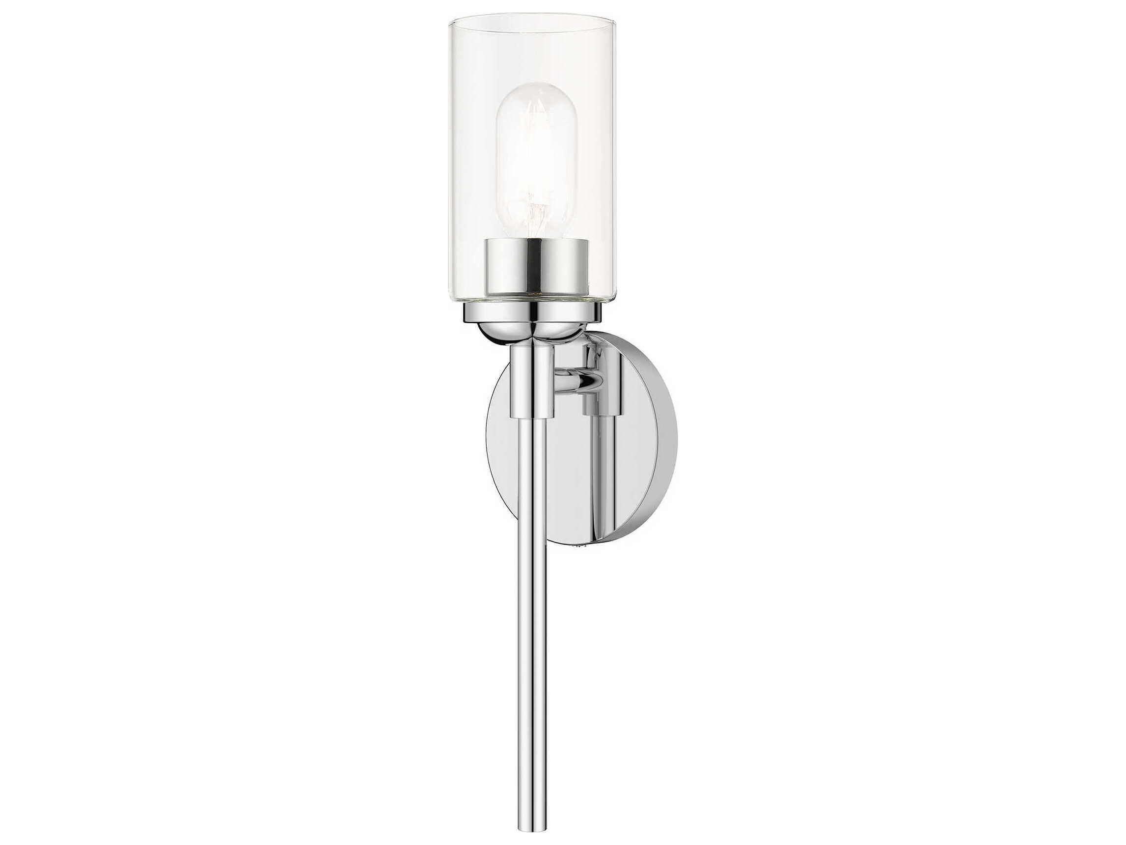 Livex Lighting Whittier 1-Light Polished Chrome Glass Wall Sconce