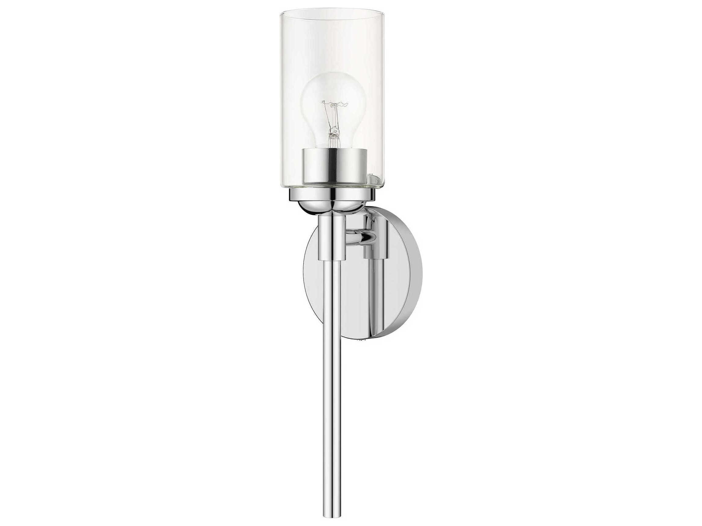 Livex Lighting Whittier 1-Light Polished Chrome Glass Wall Sconce