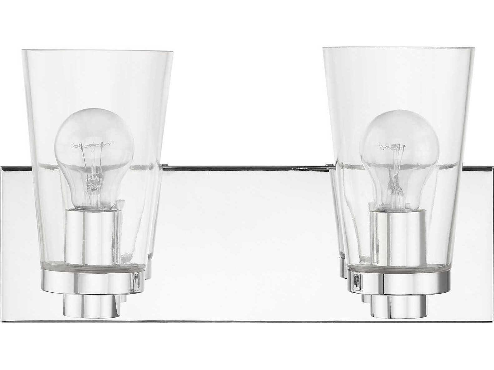 Livex Lighting Cityview 2-Light Polished Chrome Glass Vanity Light