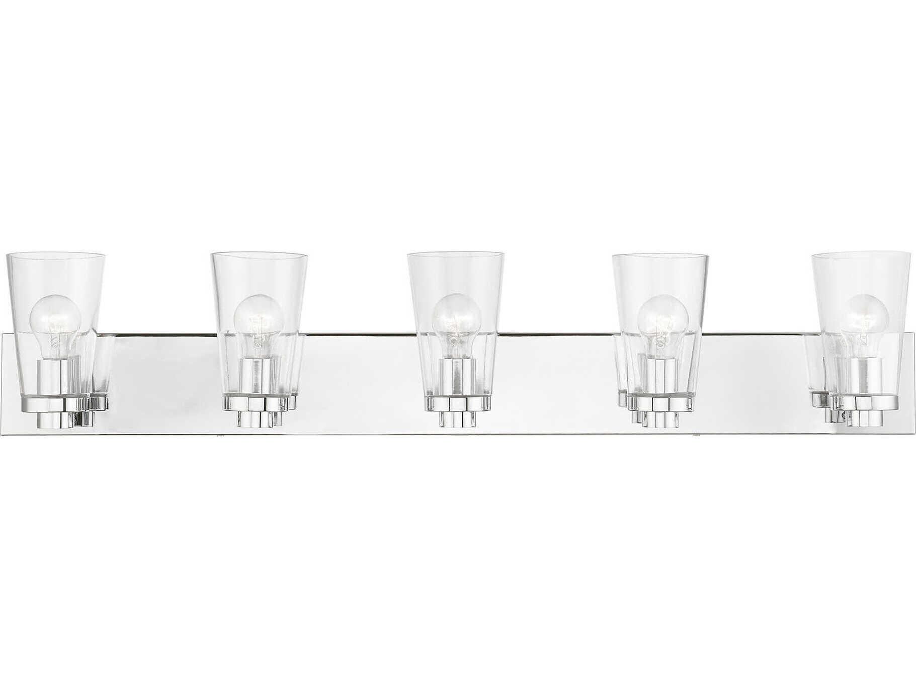 Livex Lighting Cityview 5-Light Polished Chrome Glass Vanity Light