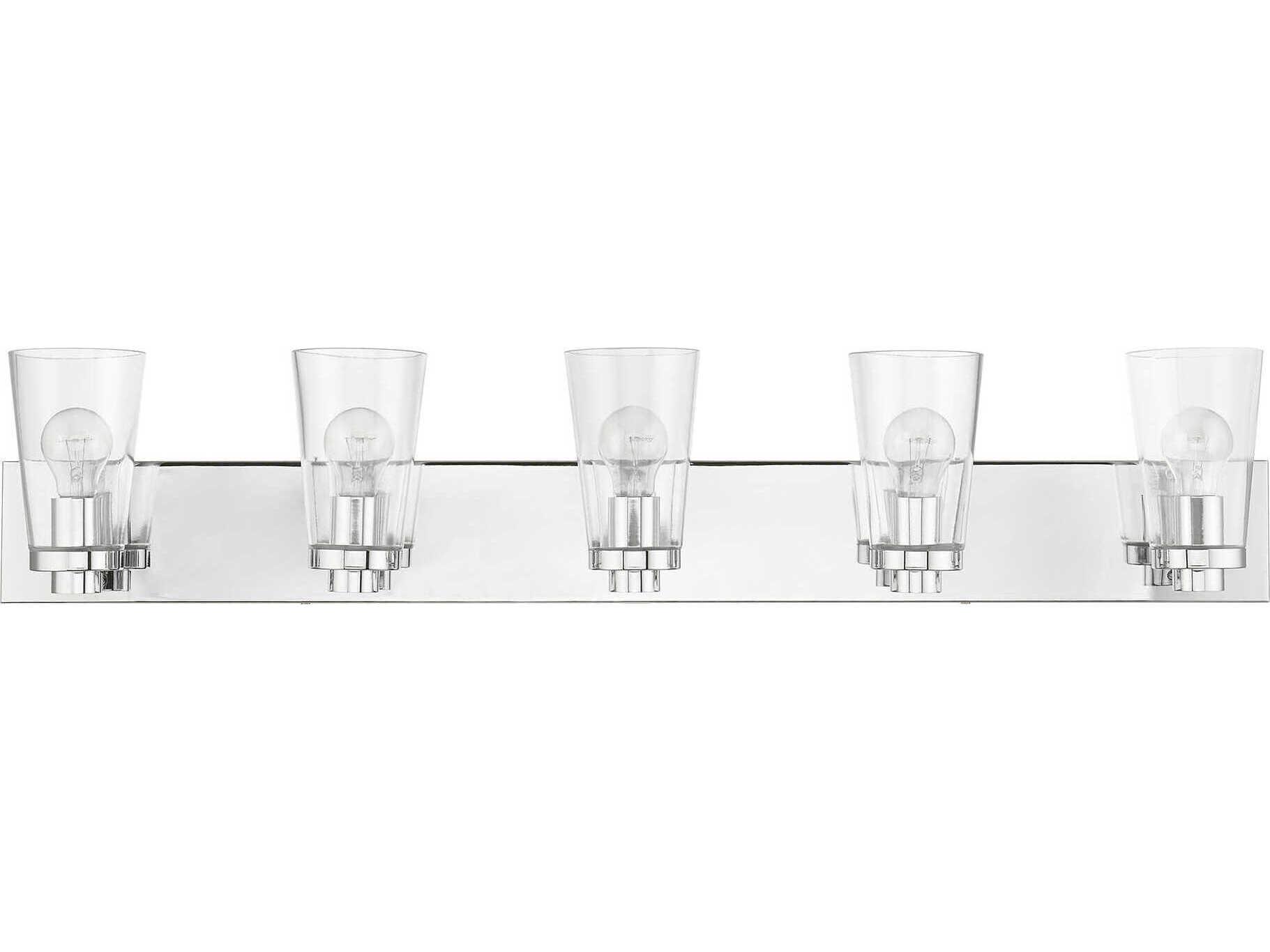 Livex Lighting Cityview 5-Light Polished Chrome Glass Vanity Light