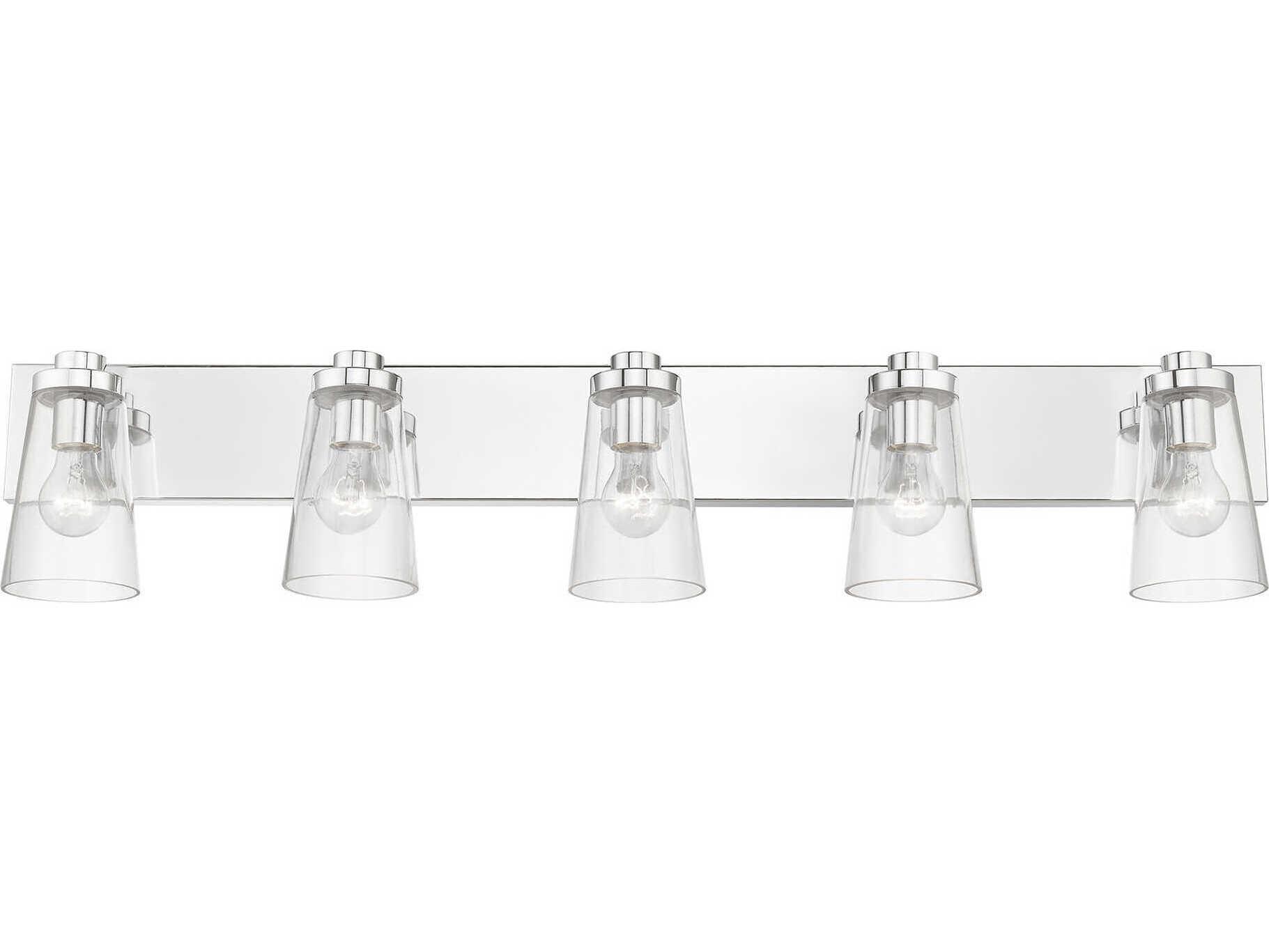 Livex Lighting Cityview 5-Light Polished Chrome Glass Vanity Light