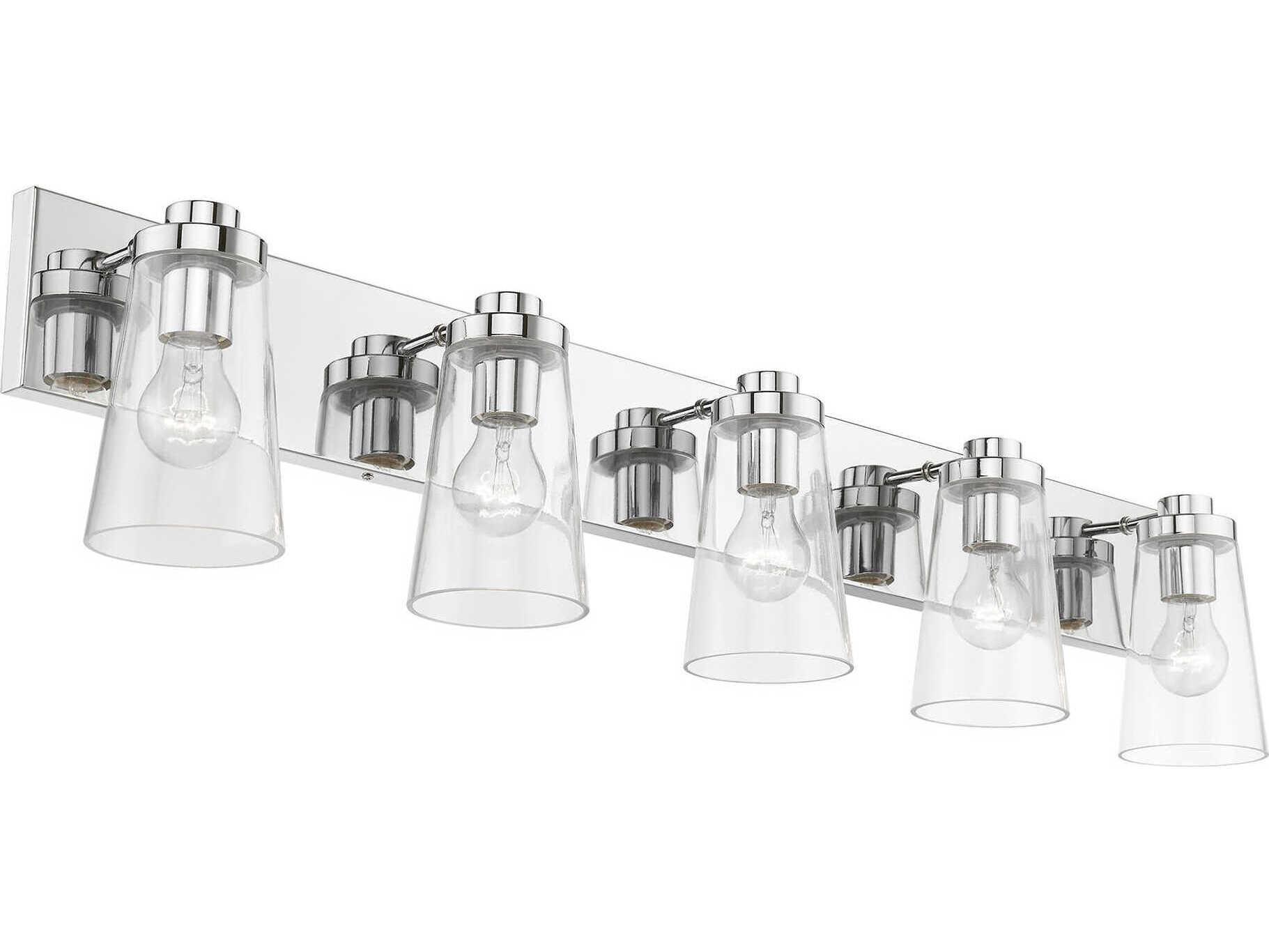 Livex Lighting Cityview 5-Light Polished Chrome Glass Vanity Light