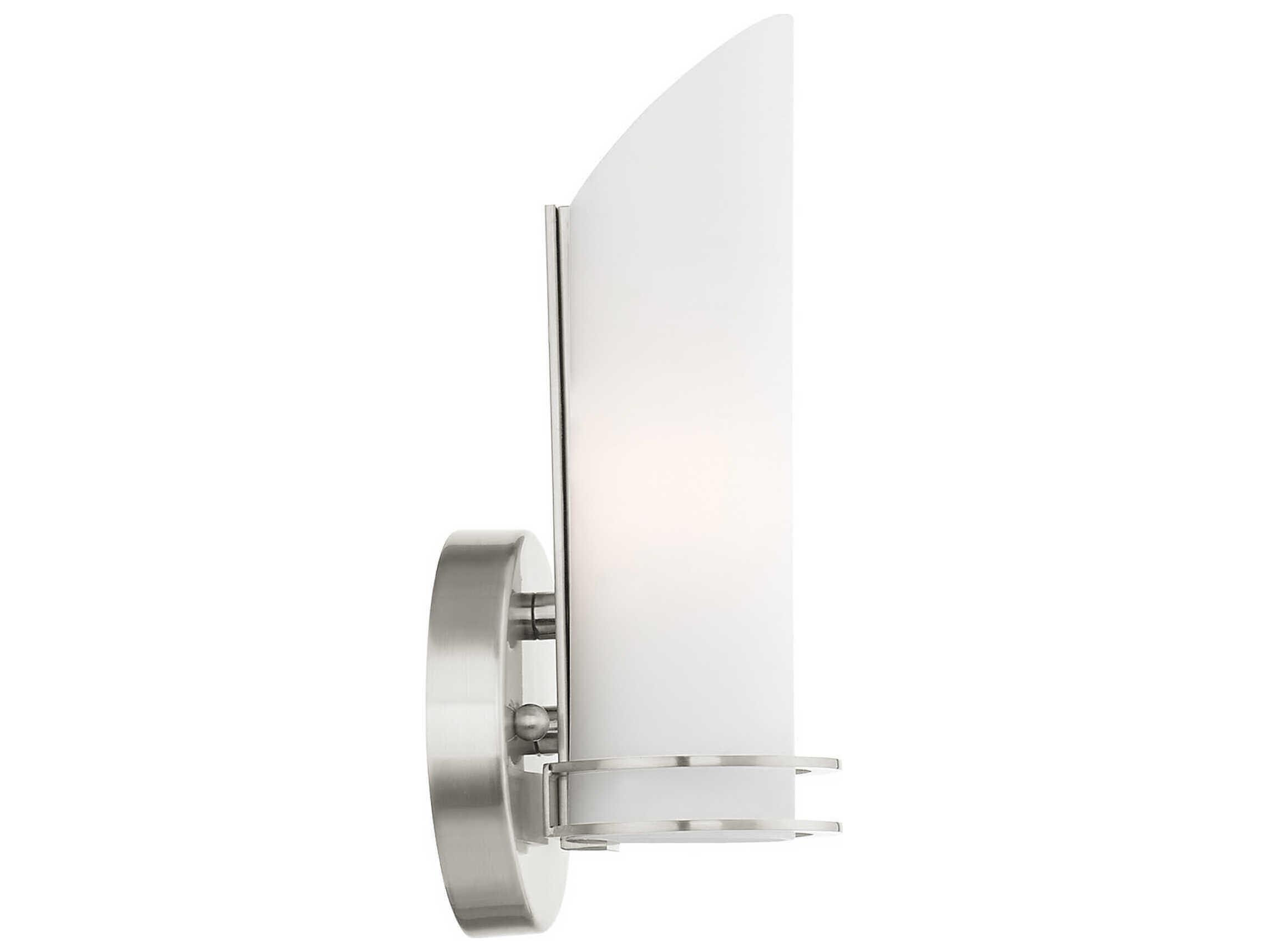 Livex Lighting Pelham 1-Light Brushed Nickel Glass Wall Sconce