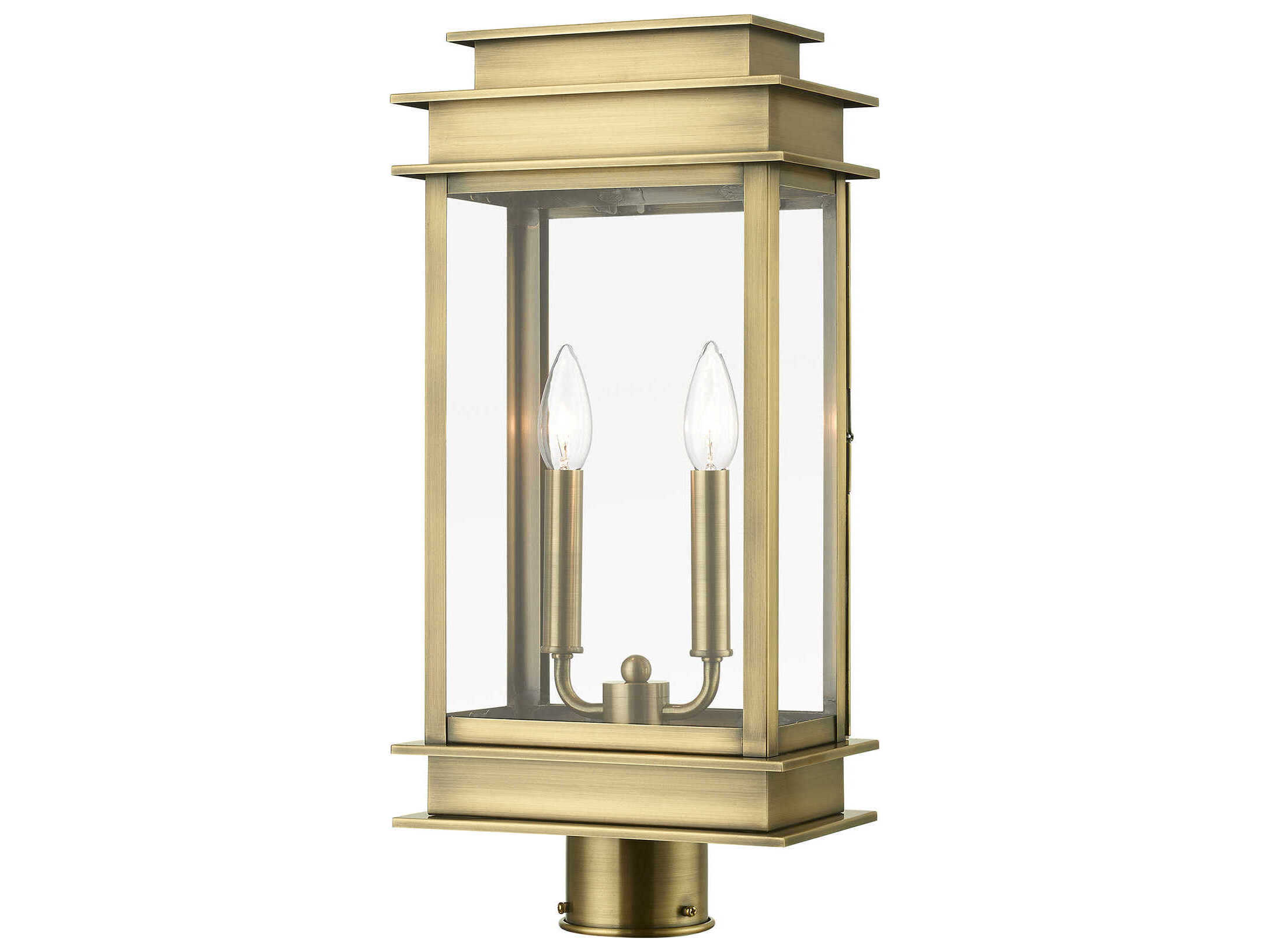 Livex Lighting Princeton Stainless Steel Reflector 2 - Light Outdoor Post Light