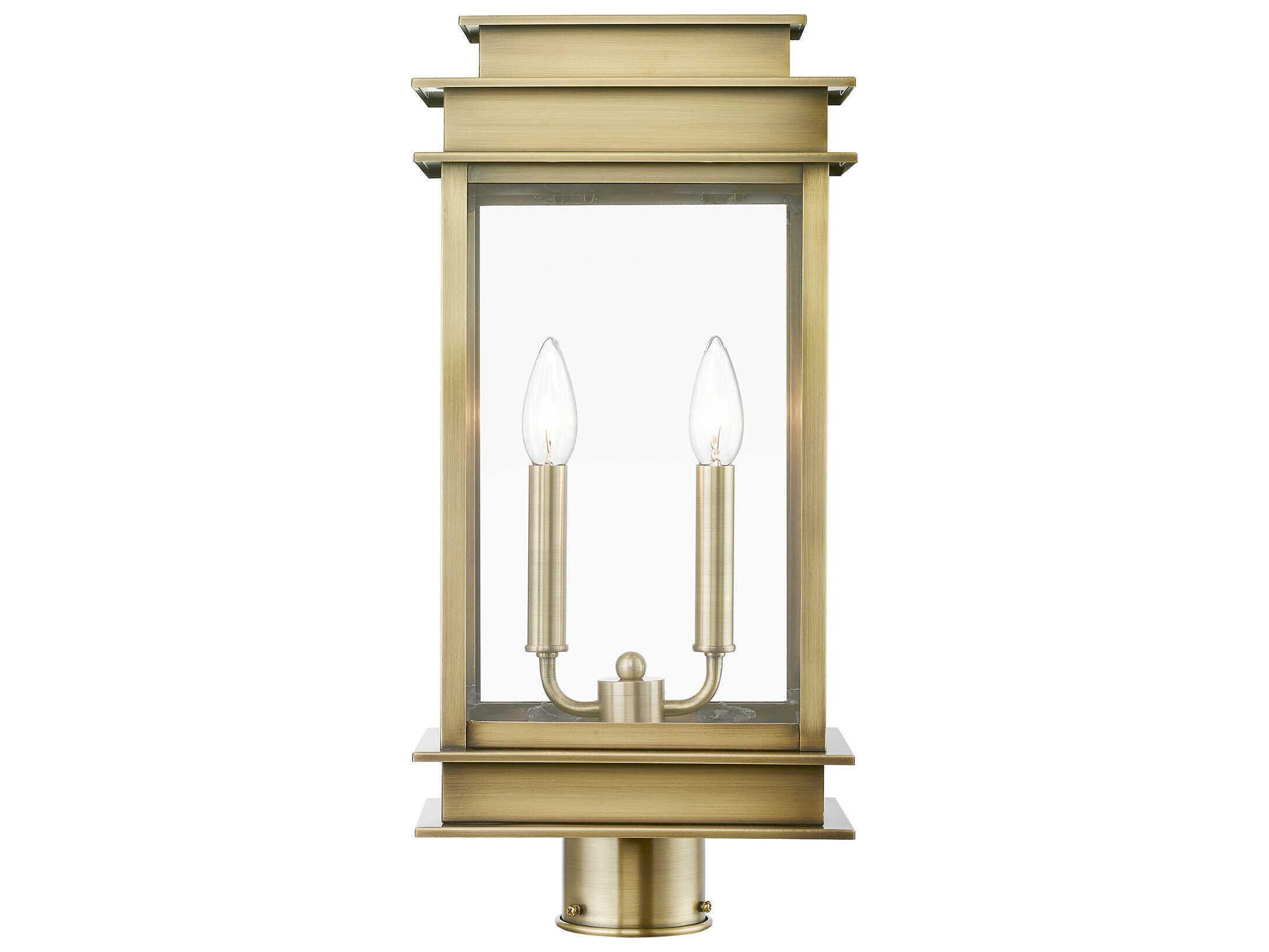 Livex Lighting Princeton Stainless Steel Reflector 2 - Light Outdoor Post Light