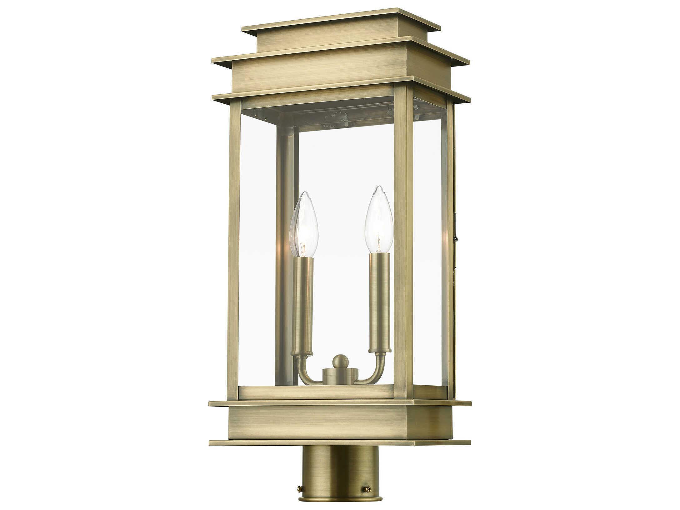 Livex Lighting Princeton Stainless Steel Reflector 2 - Light Outdoor Post Light